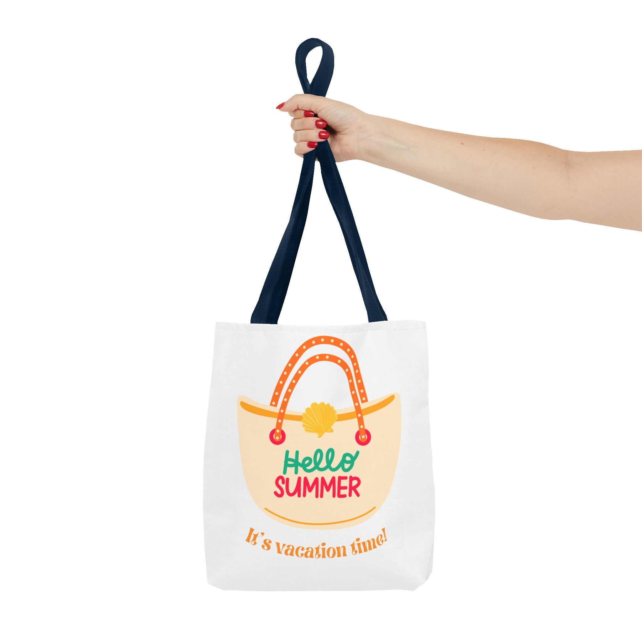 Hello Summer Tote Bag — "It's Vacation Time!" Beach Canvas Tote
