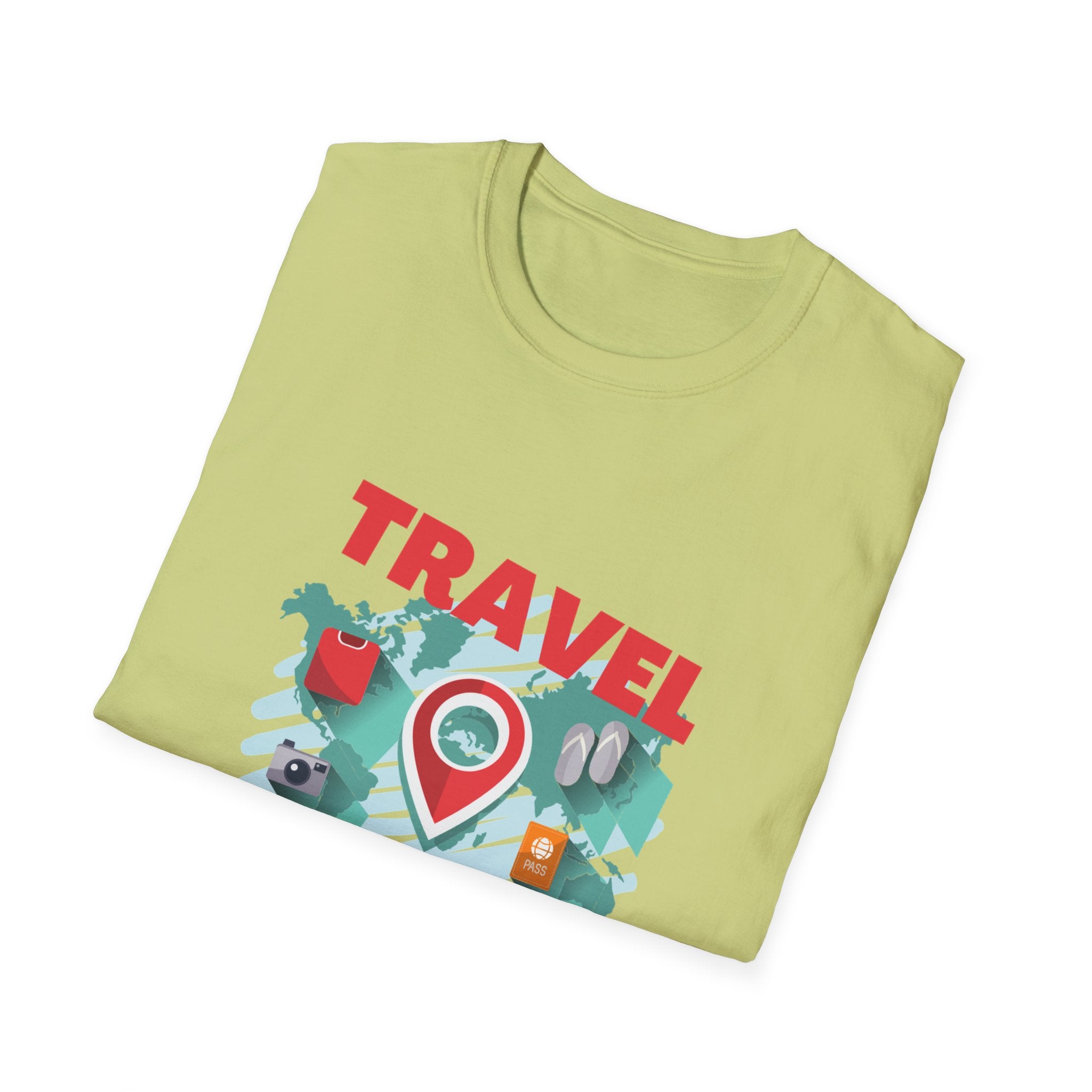Travel Is My Therapy T-Shirt — Wanderlust Map Tee for Travelers & Adventure Lovers