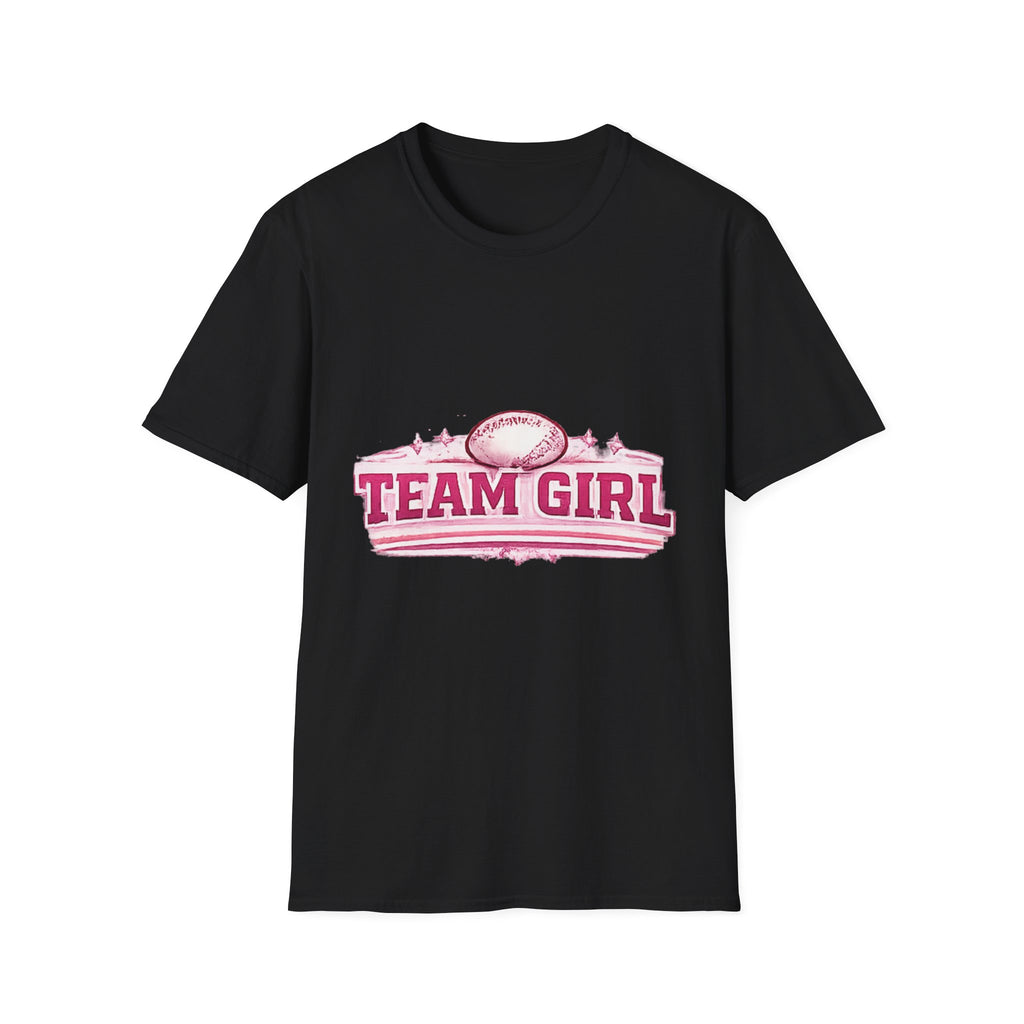 Team Girl Football T Shirt | Sports Team Spirit Pink Vintage Helmet