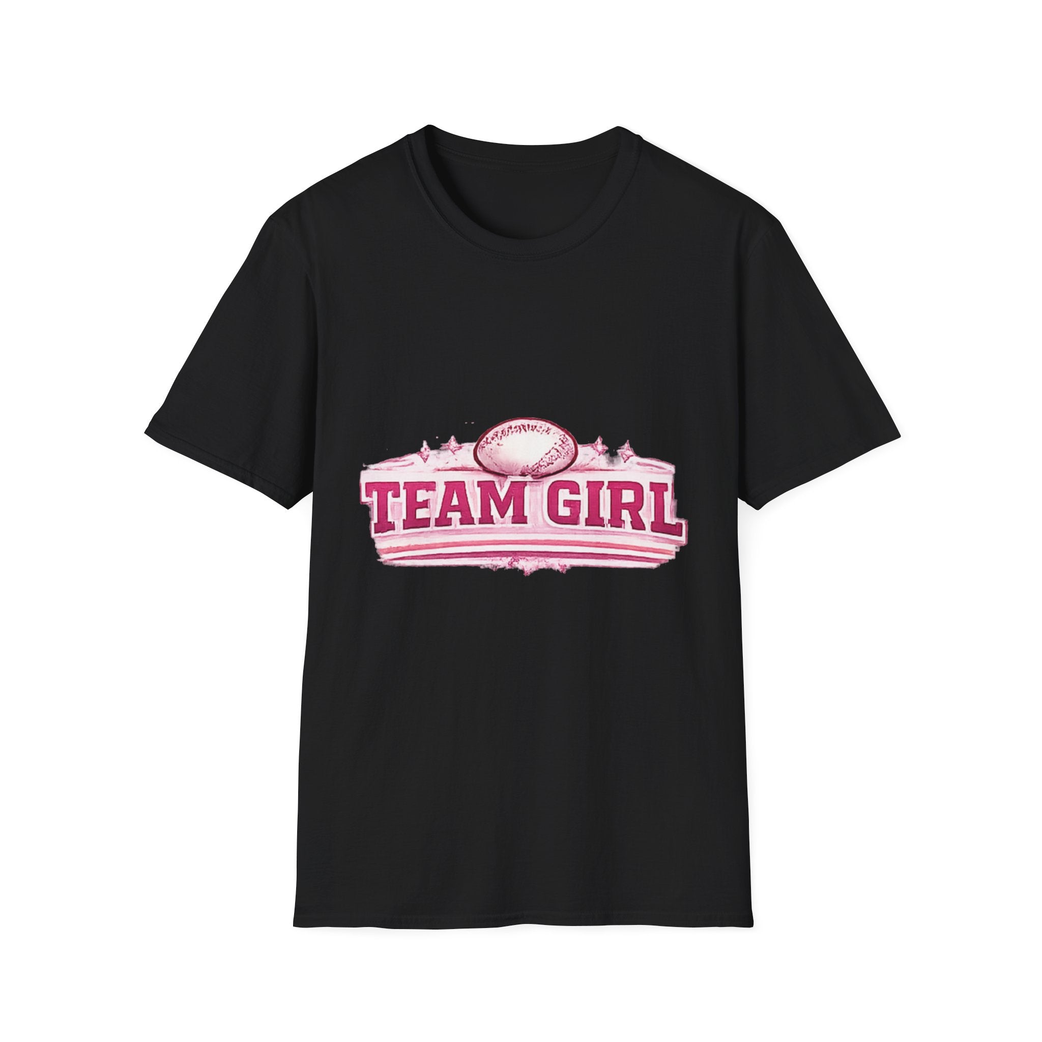 Team Girl Football T Shirt | Sports Team Spirit Pink Vintage Helmet