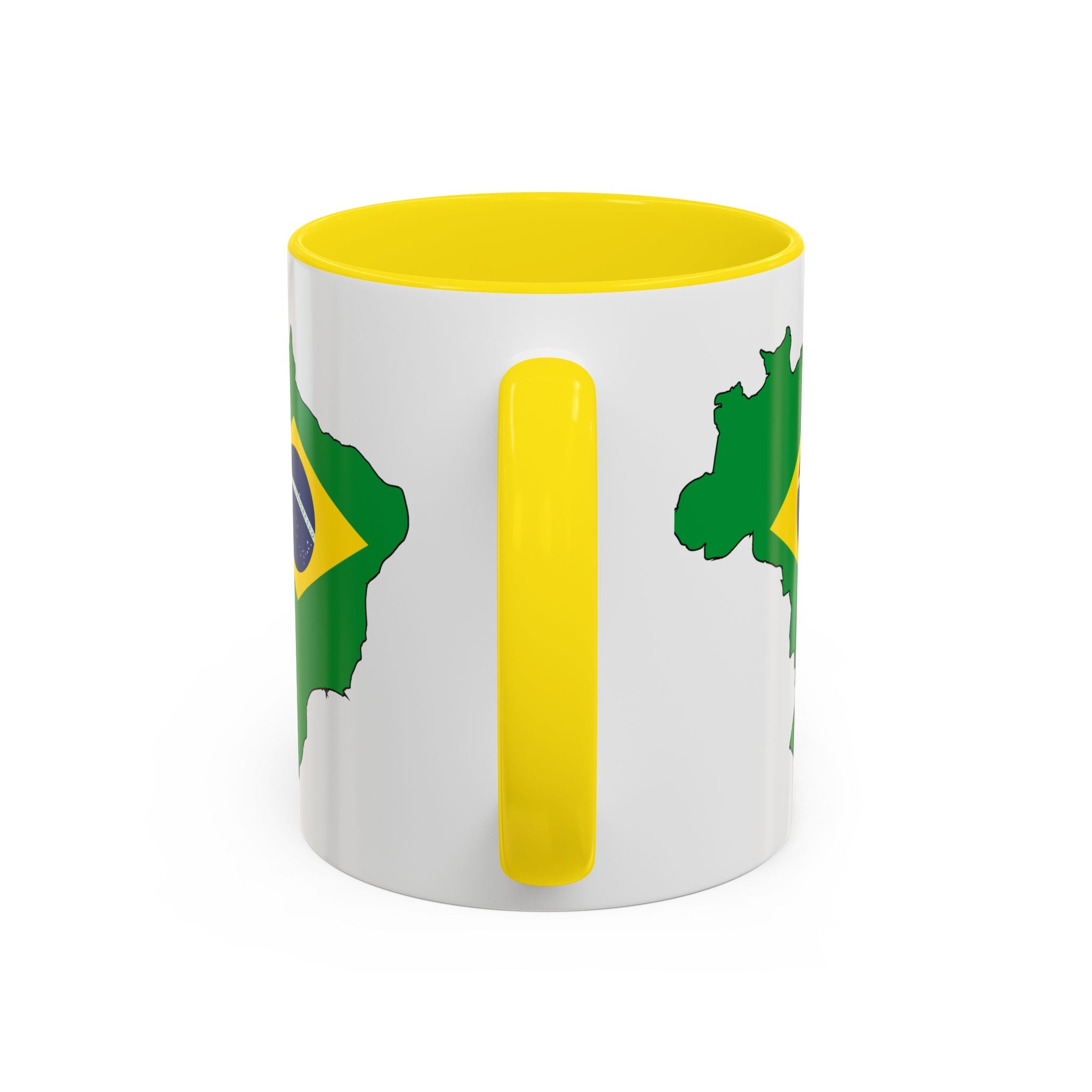 Brazil Map Coffee Mug — Brazilian Flag Accent 11/15oz