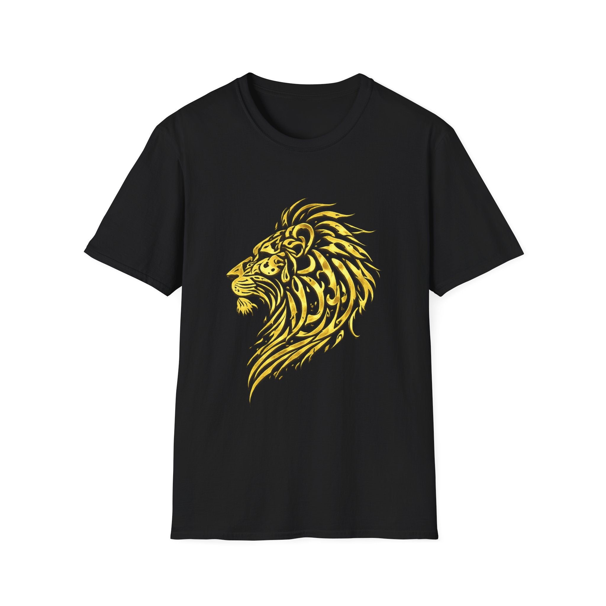 Lion Head Graphic T-Shirt — Yellow Stylized Pride Tee