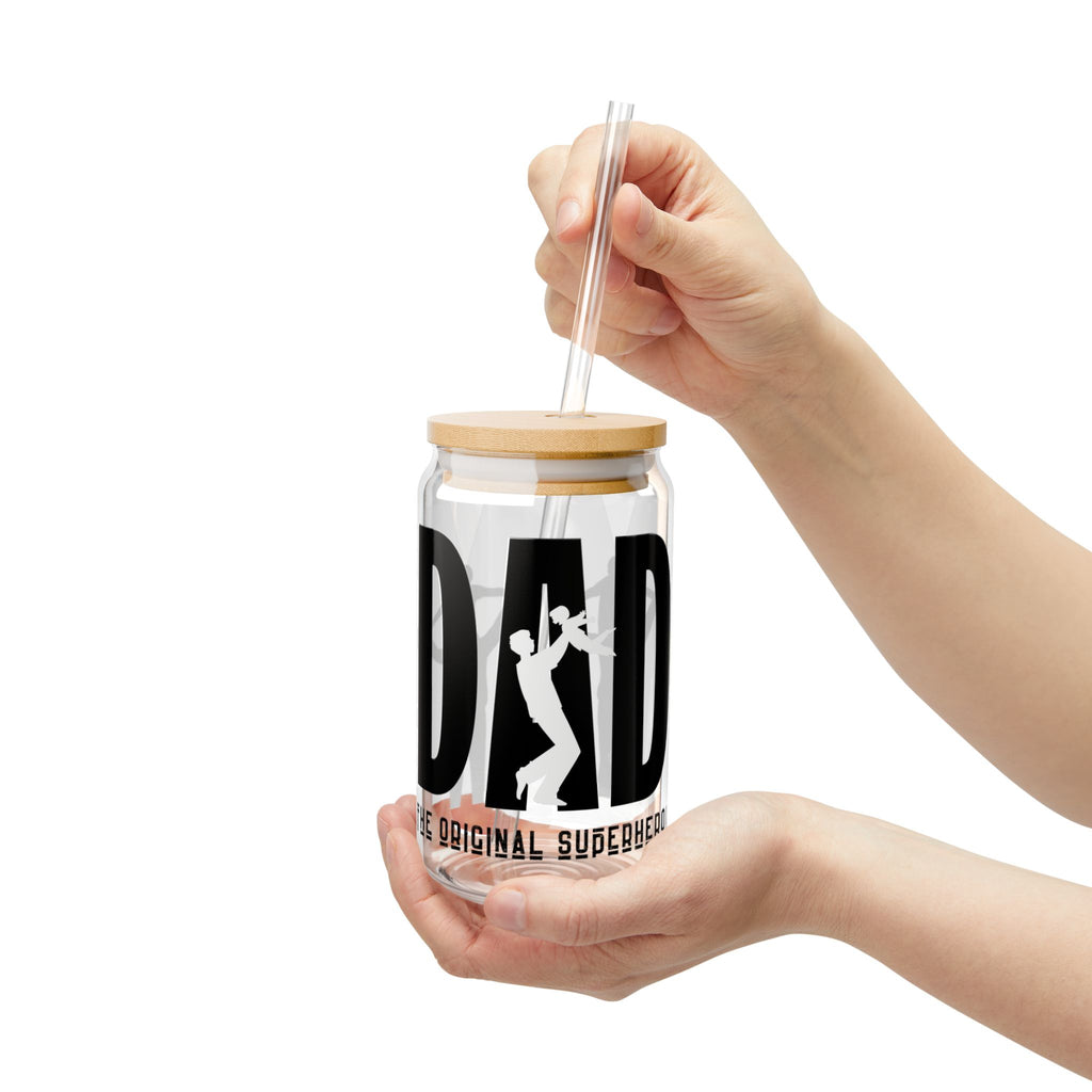 Dad Sipper Glass — 16oz "The Original Superhero" Drink Tumbler