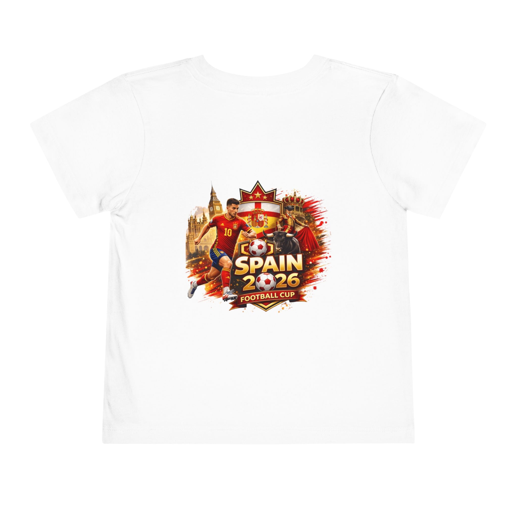 SpainToddler Tee — Spain Flag & Football Cup 2026 Kids Soccer Shirt