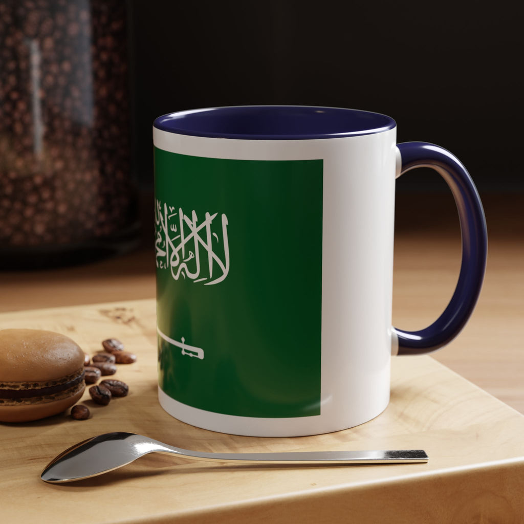 Saudi Arabia Flag Accent Coffee Mug — Patriotic 11/15oz Ceramic