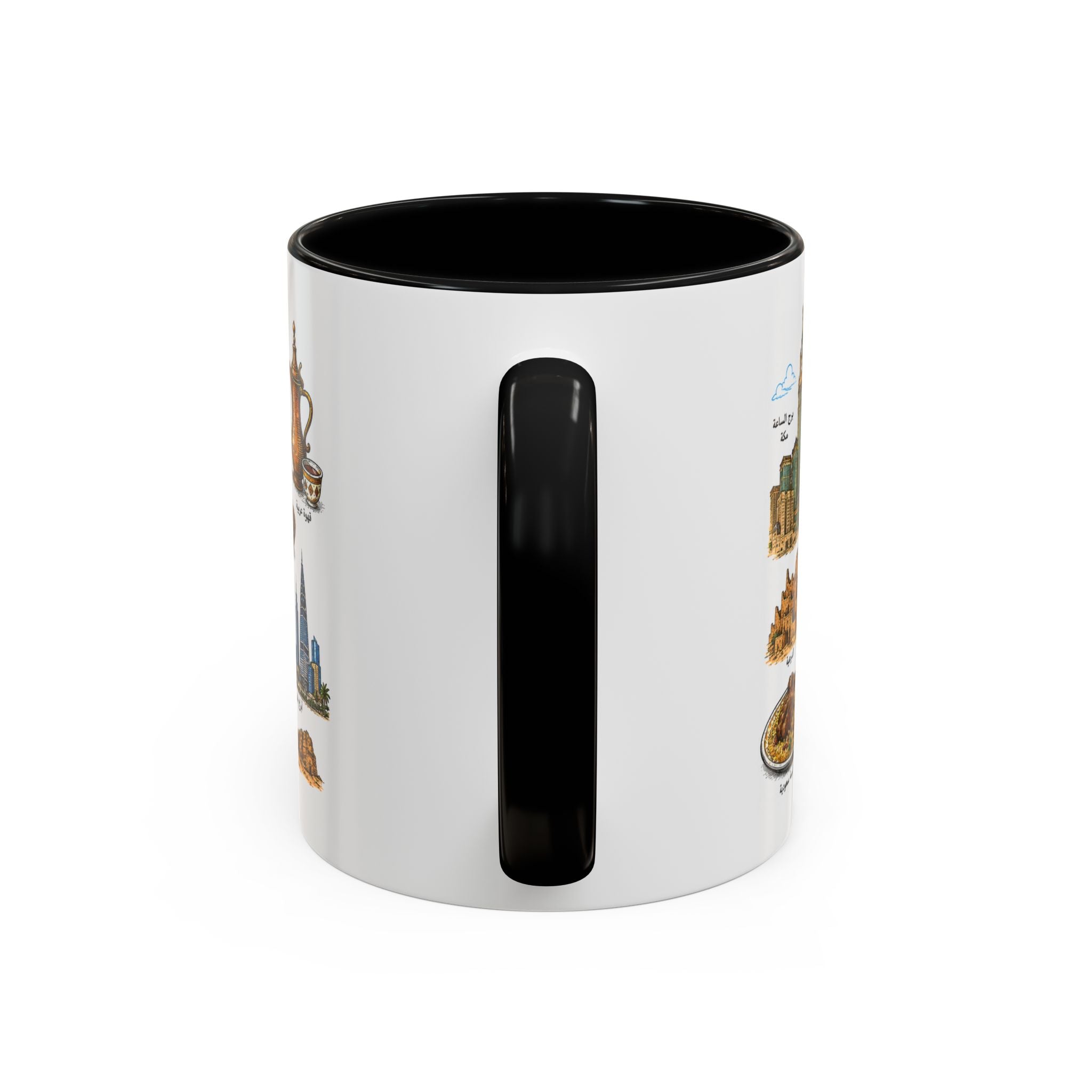 Saudi Arabia Icons Accent Coffee Mug — Saudi Landmarks & Culture 11oz