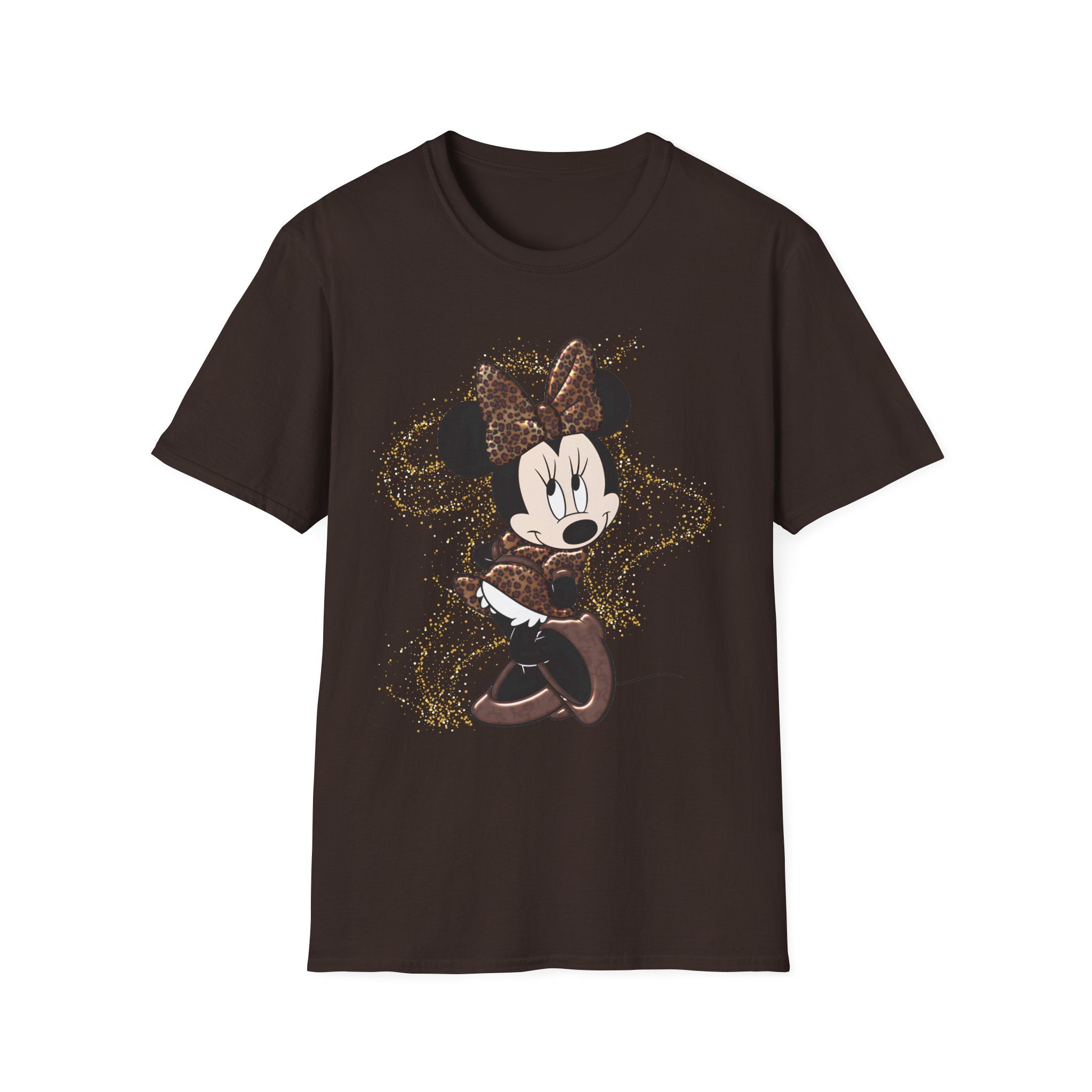 Minnie Mouse Brown Glitter Graphic T-Shirt