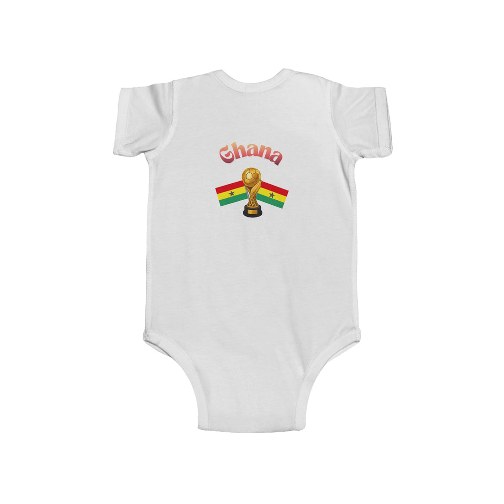 Ghana Flag Infant Bodysuit — Baby Onesie with Ghana Cup Trophy Design