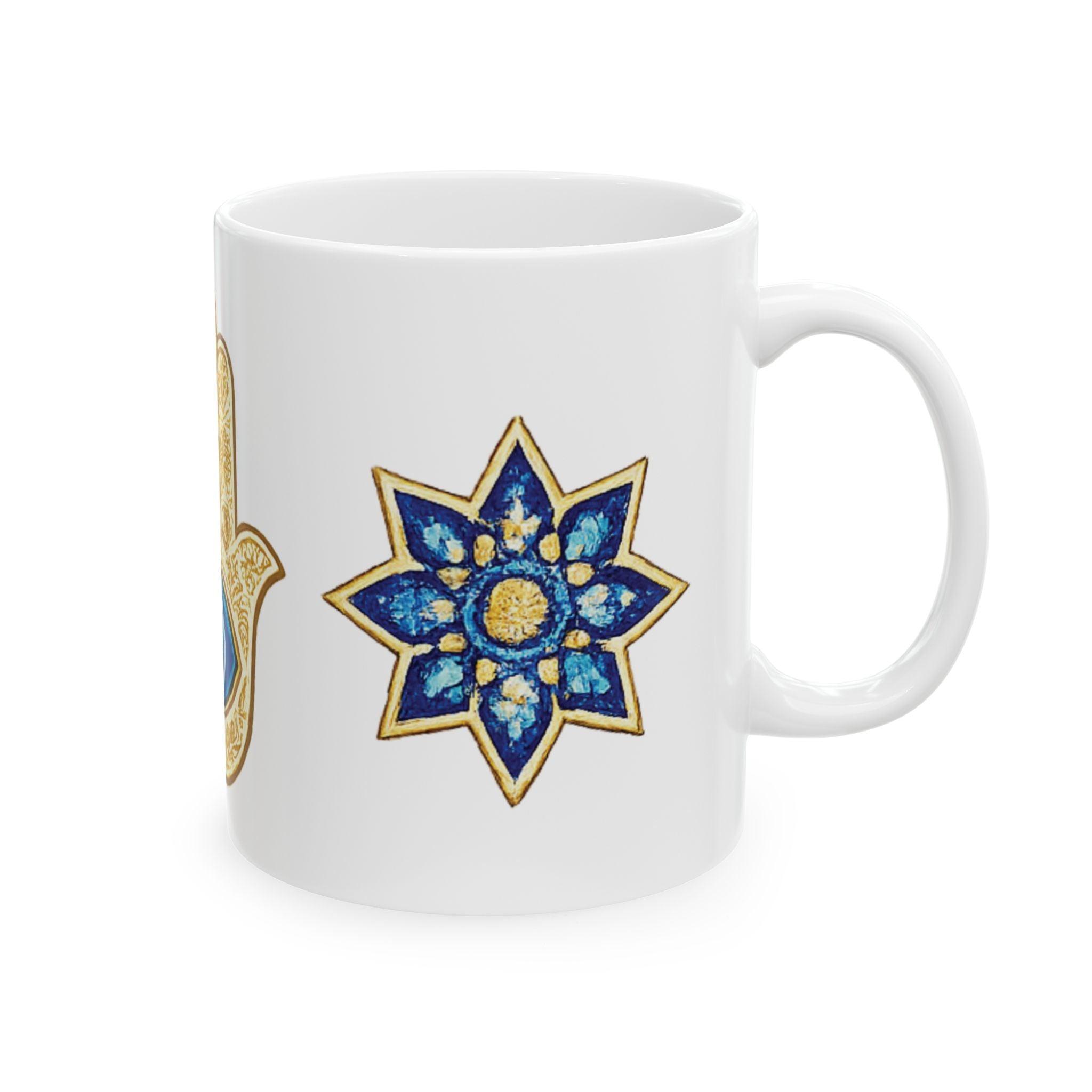 Evil Eye Hamsa Ceramic Mug – Protective Nazar Coffee Cup (11oz/15oz)