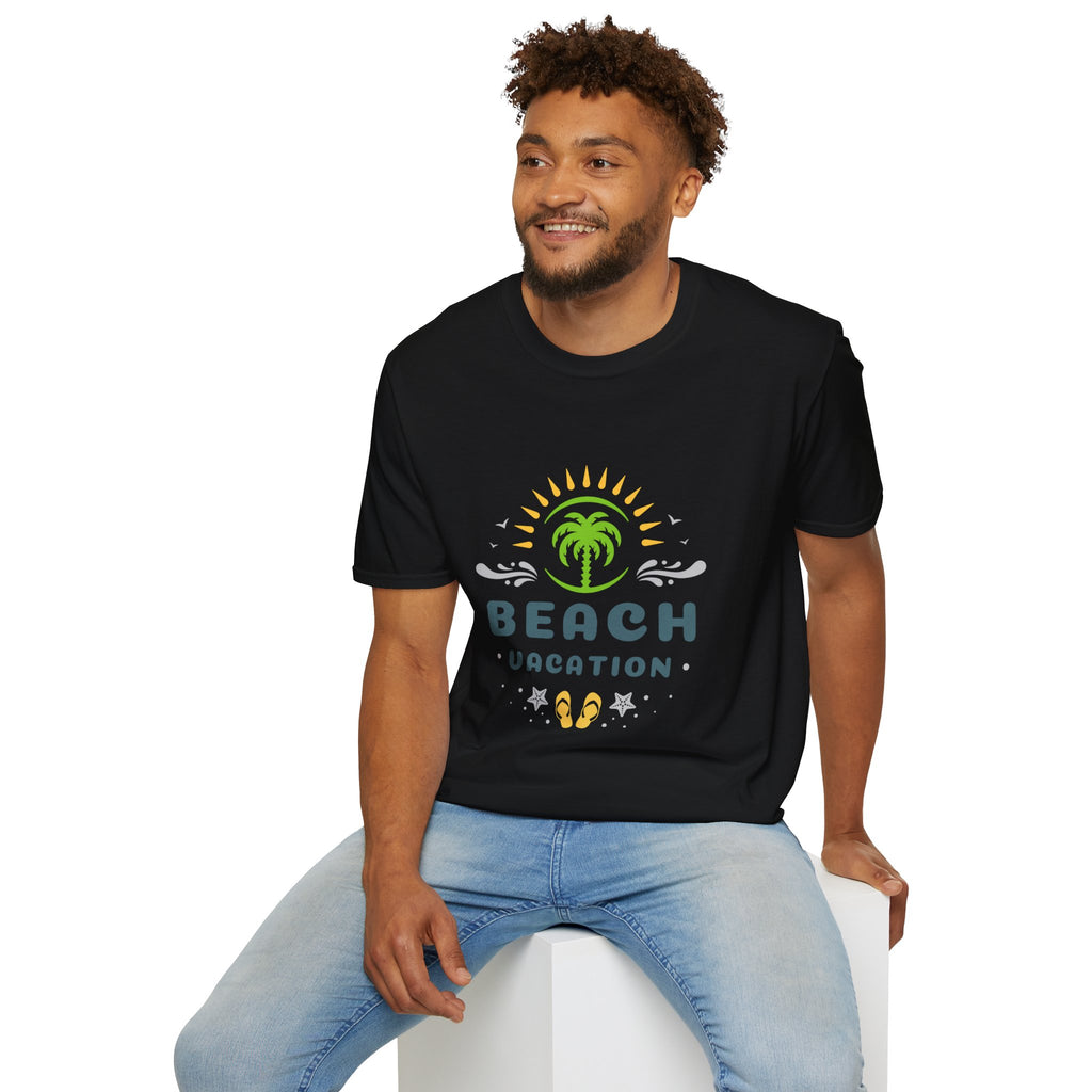 Beach Vacation T-Shirt — Palm Tree Sunset Graphic Tee