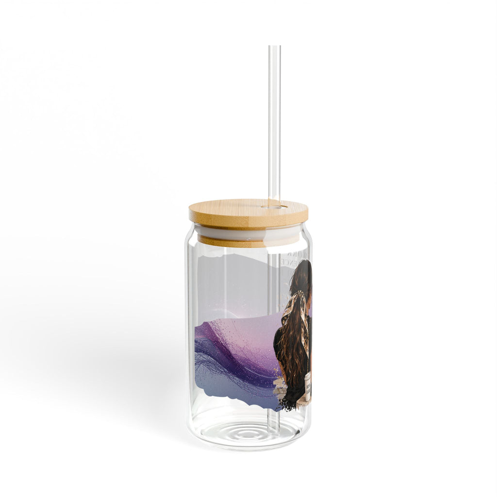 16oz Sipper Glass – "She Believed She Could" Inspirational Travel Tumbler with Straw