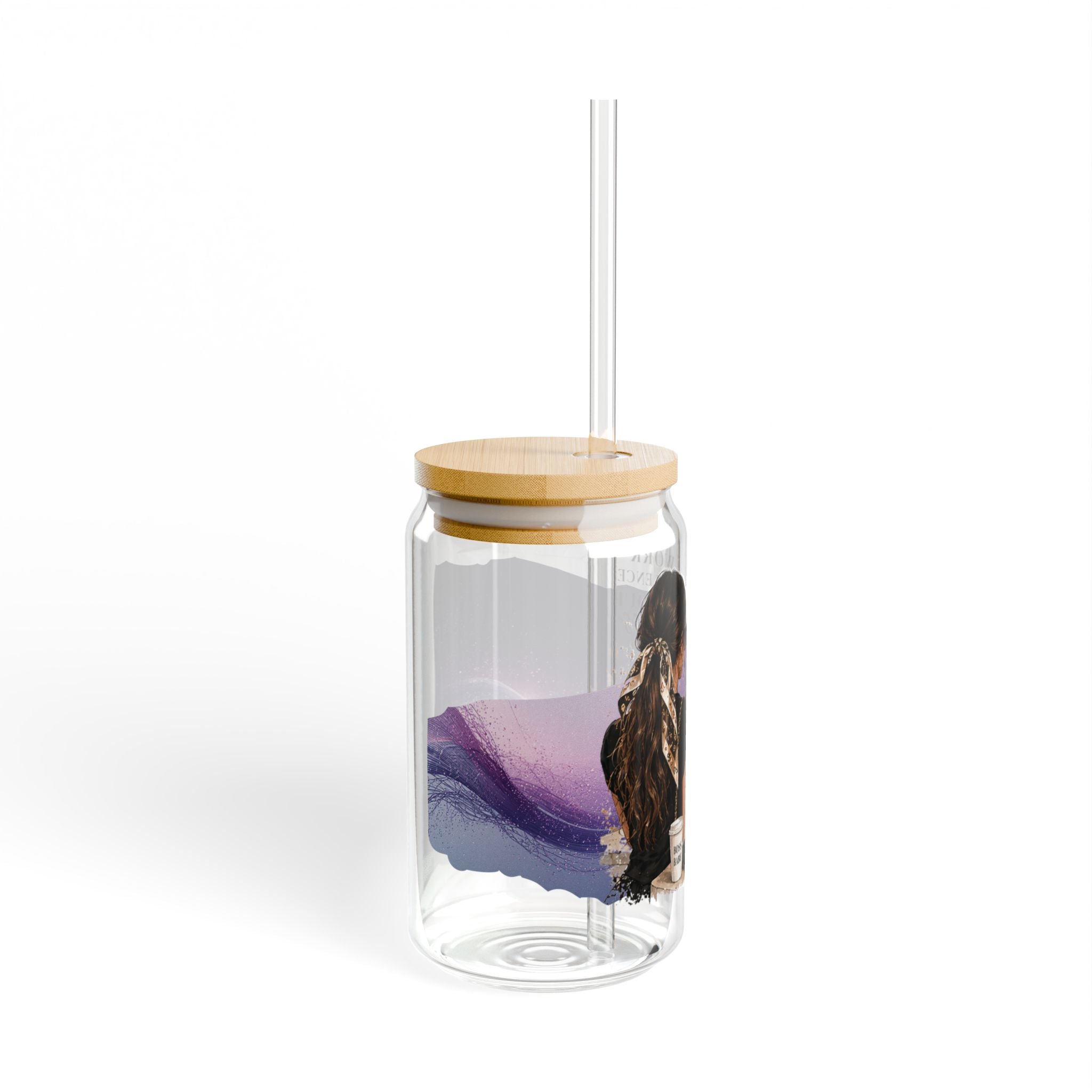 16oz Sipper Glass – "She Believed She Could" Inspirational Travel Tumbler with Straw