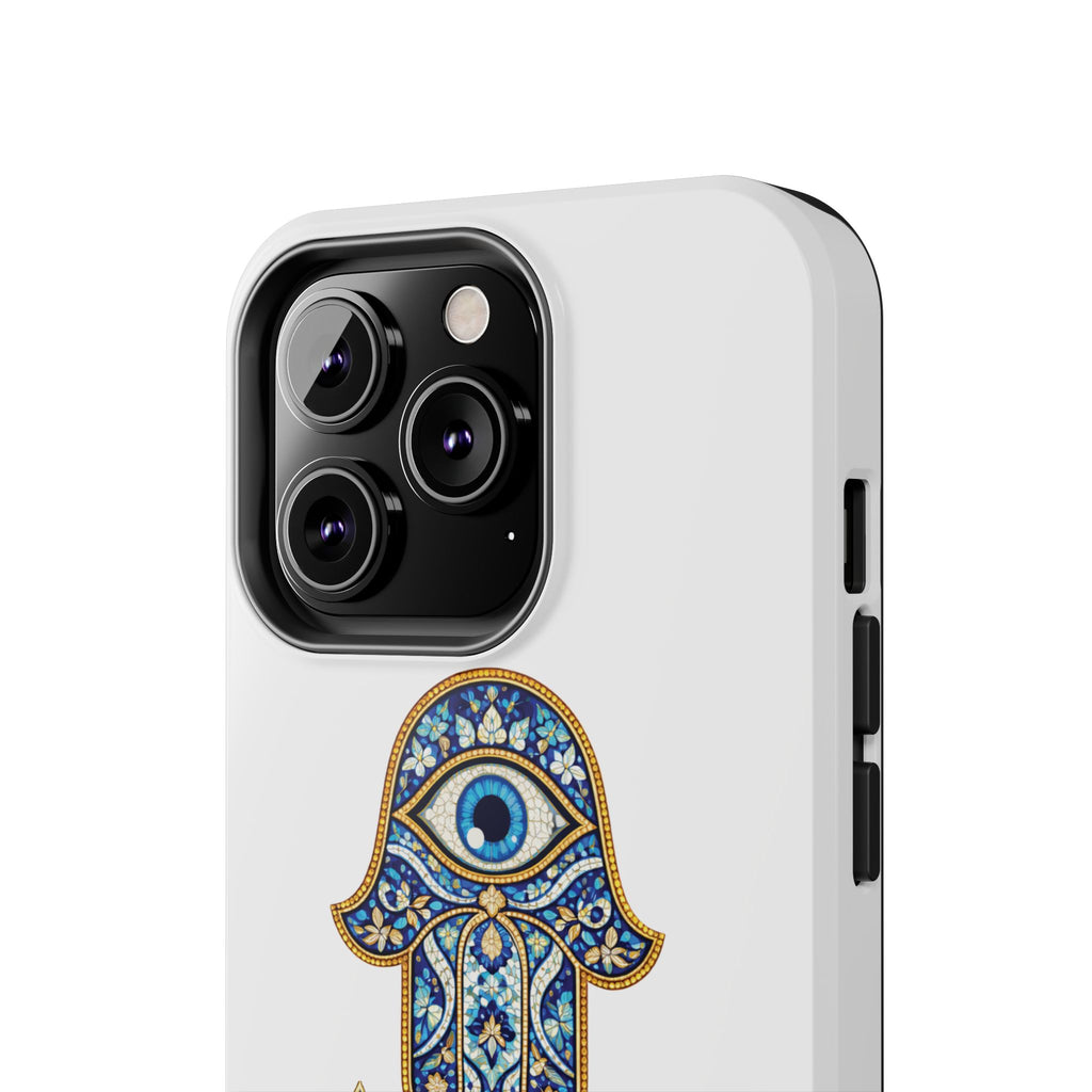 Hamsa Eye Tough Phone Case — Blue Mosaic Protective Phone Cover