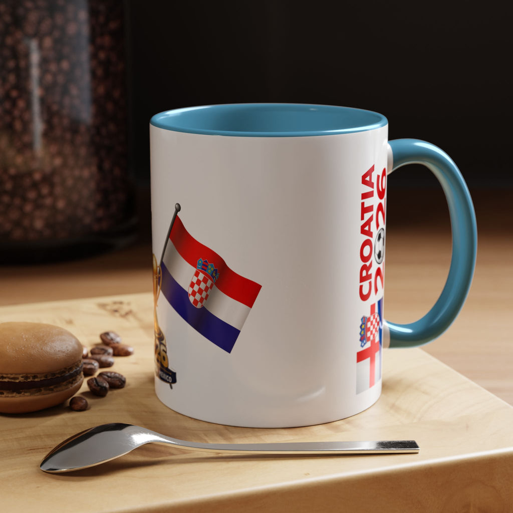 Croatia 2026 Soccer Fan Coffee Mug — Flags & Trophy Cup Design