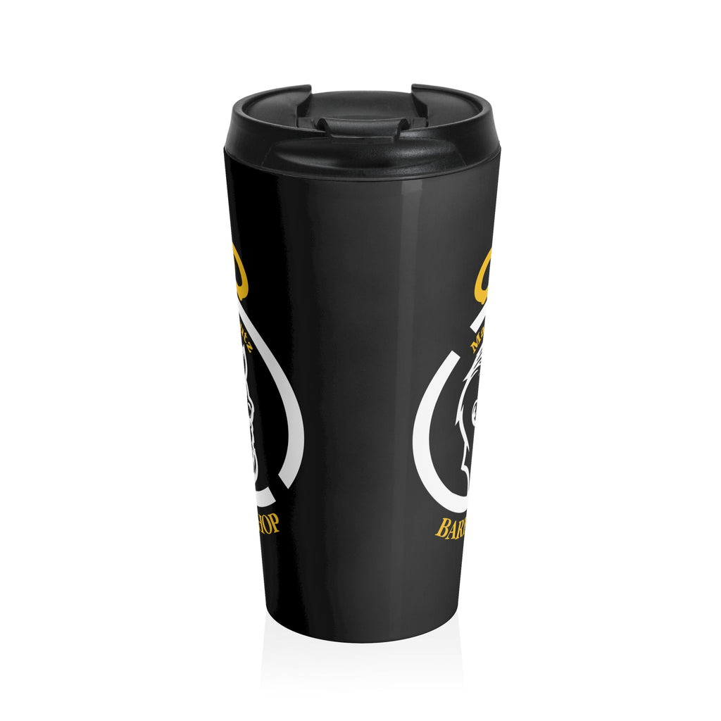 Madrid Cutz  Skull Stainless Steel Travel Mug — Black Insulated Coffee Tumbler for Barbers