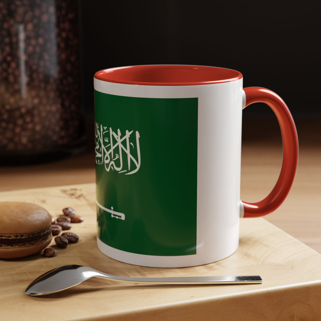 Saudi Arabia Flag Accent Coffee Mug — Patriotic 11/15oz Ceramic