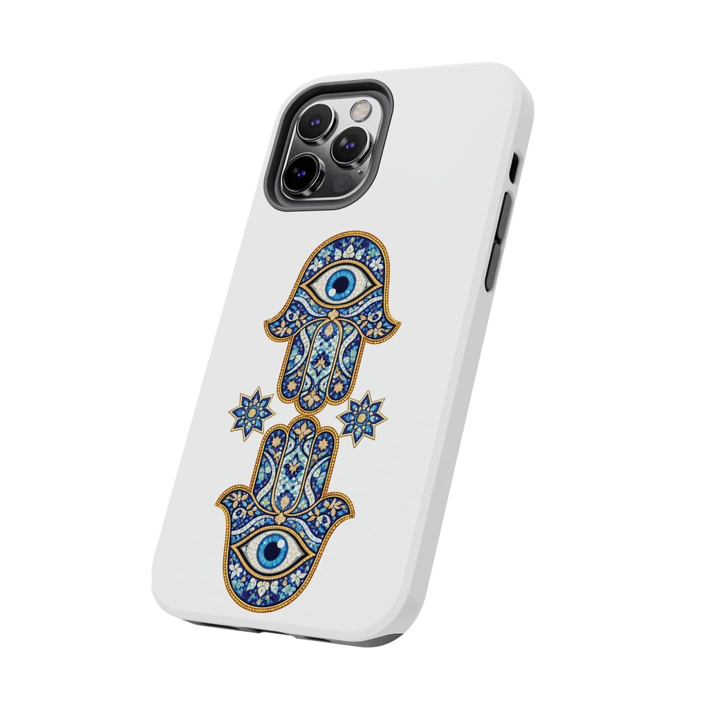 Hamsa Eye Tough Phone Case — Blue Mosaic Protective Phone Cover