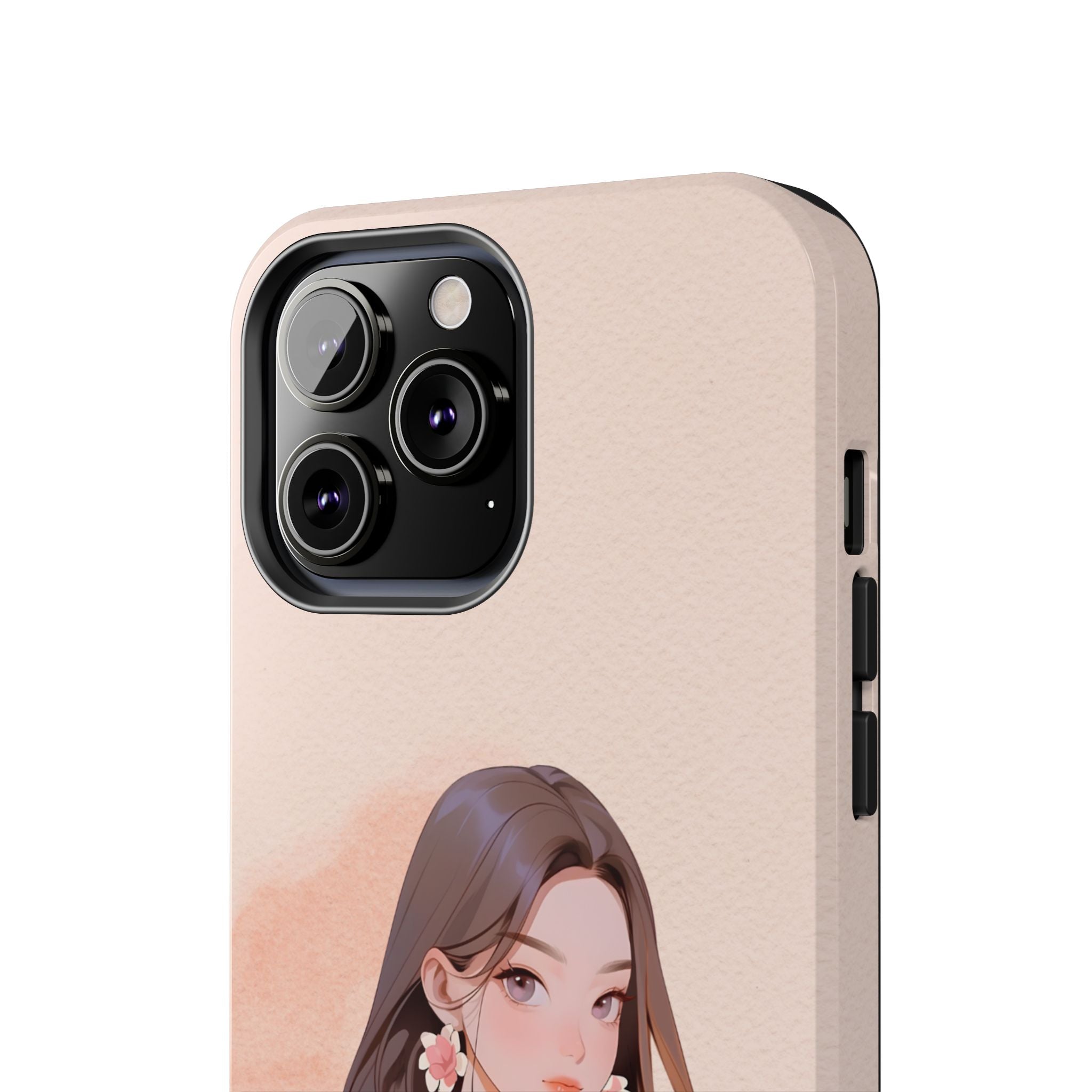 Tough Phone Case — Elegant Anime Girl Illustration, Protective Slim Phone Cover