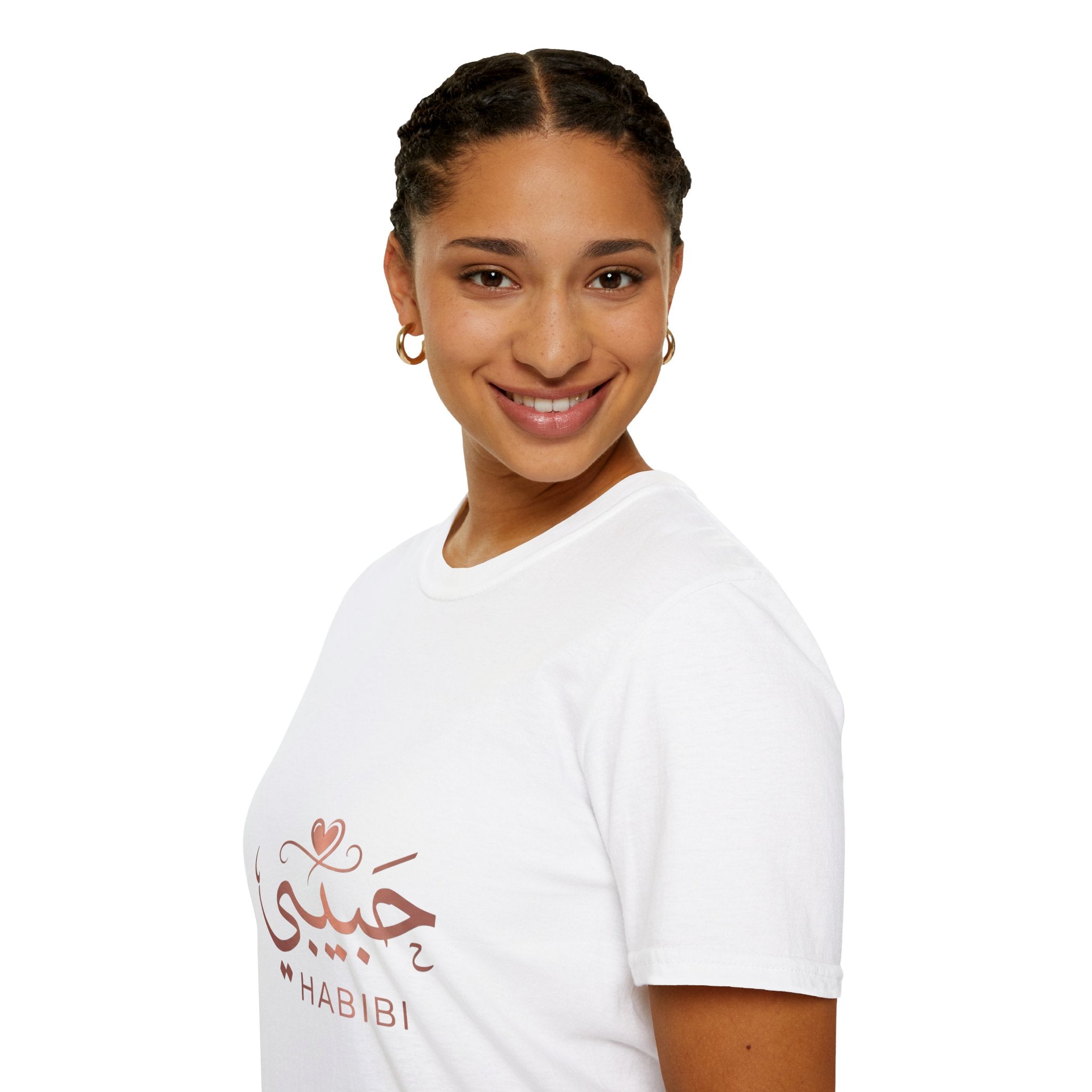 Habibi Script T-Shirt — Arabic Love Tee with Heart Accent