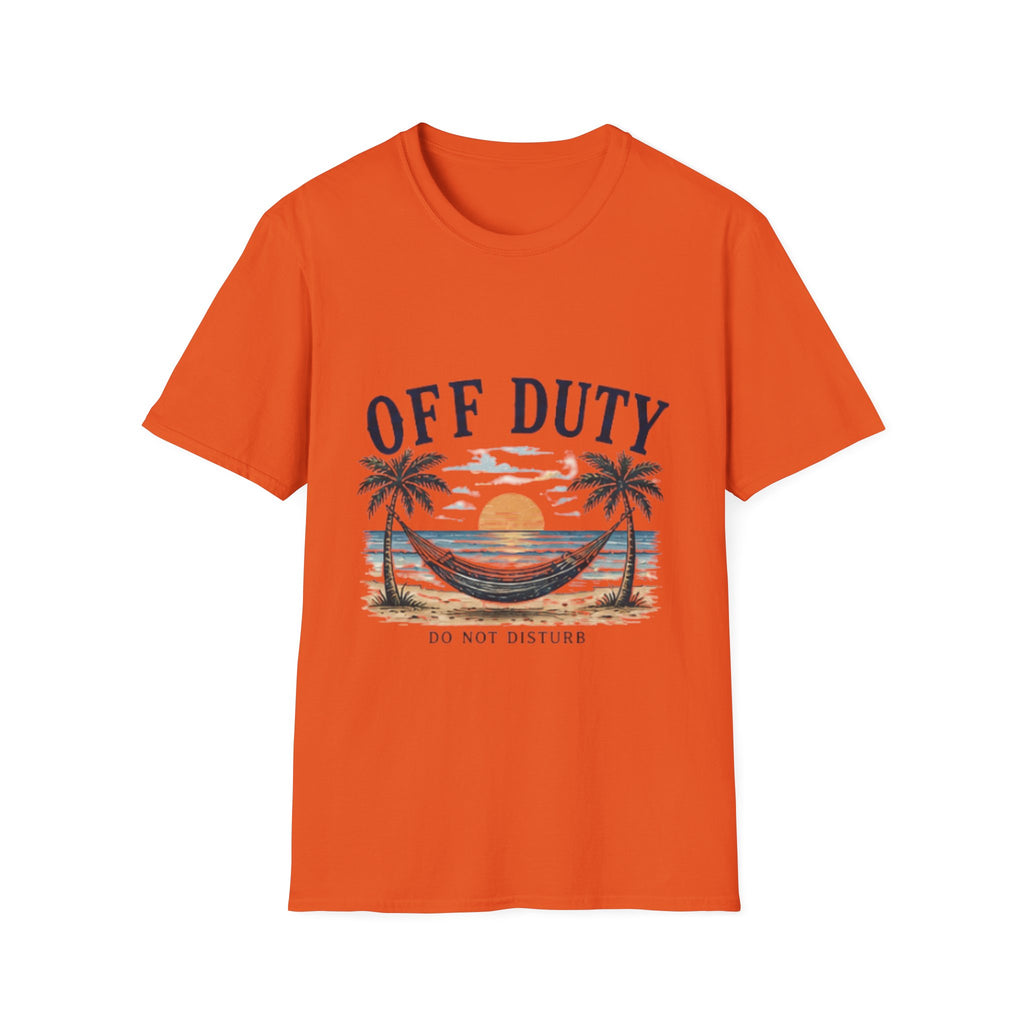Off Duty Beach unisex T-Shirt — Hammock Sunset Vacation Tee