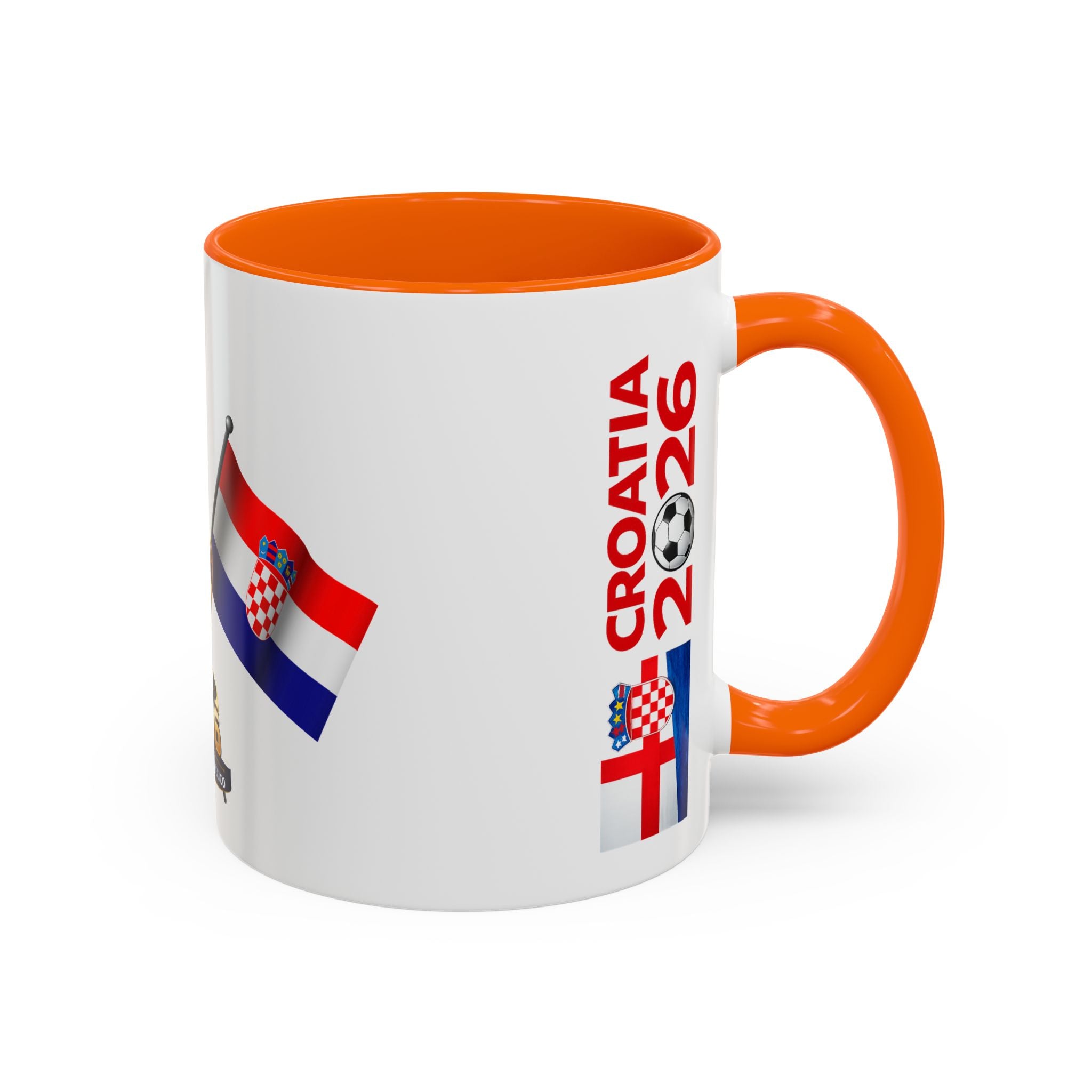 Croatia 2026 Soccer Fan Coffee Mug — Flags & Trophy Cup Design