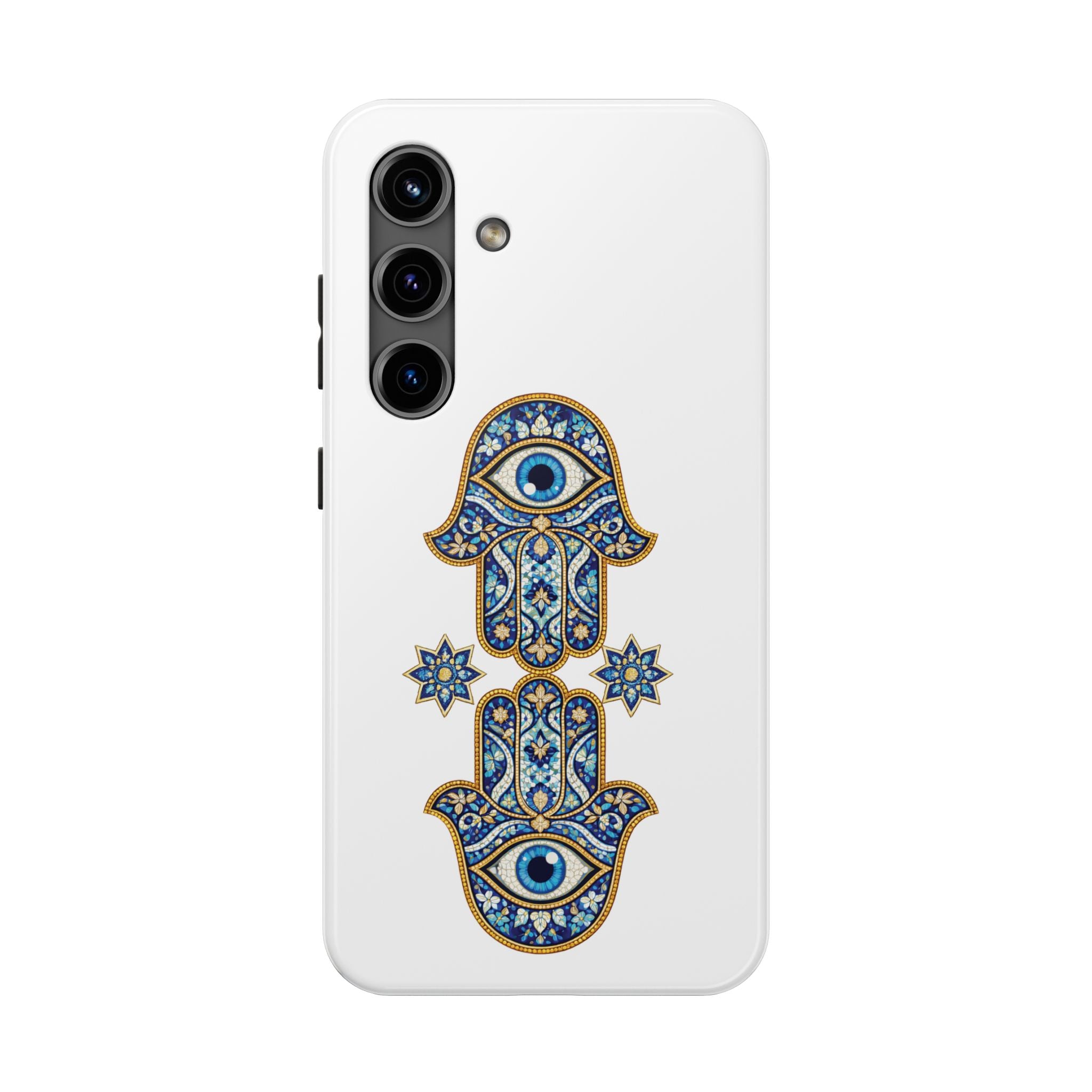 Hamsa Eye Tough Phone Case — Blue Mosaic Protective Phone Cover