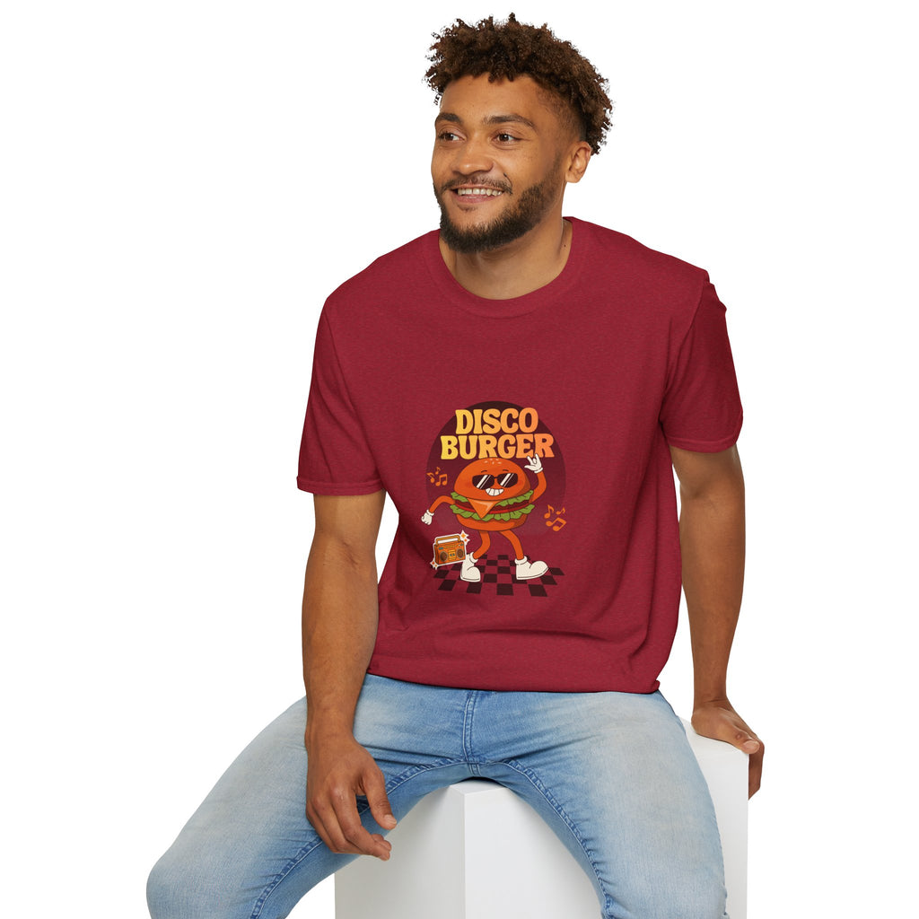 Disco Burger T-Shirt — Retro Dancing Burger Graphic Tee