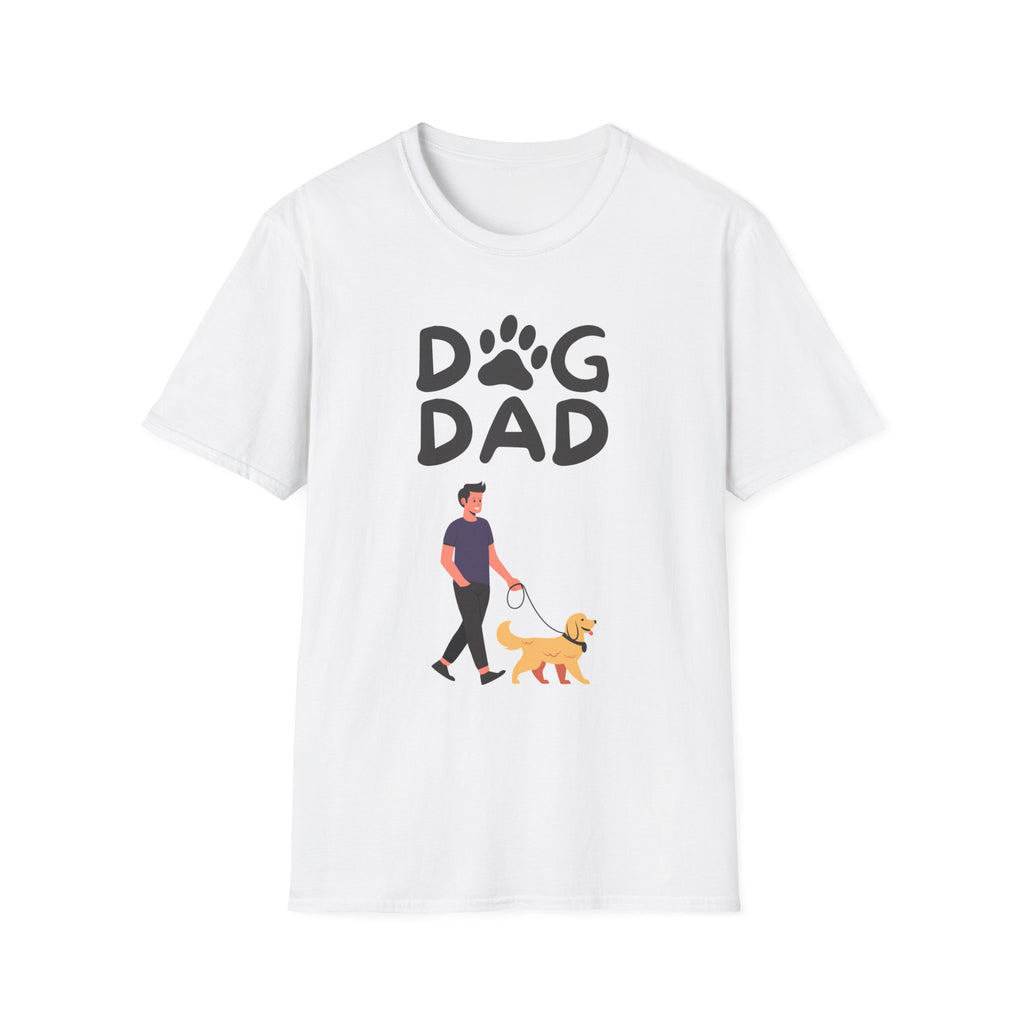 Dog Dad T-Shirt — Men’s Cute Paw Print & Walking Illustration Tee