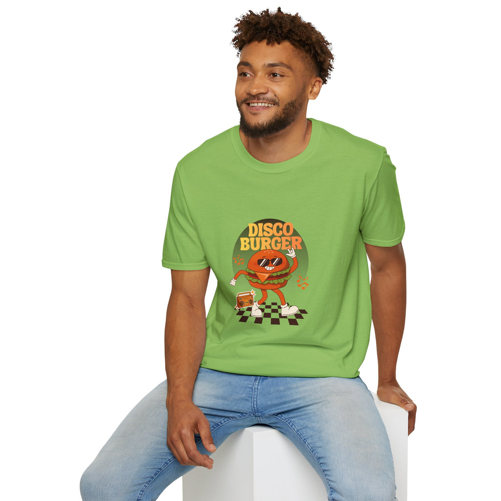 Disco Burger T-Shirt — Retro Dancing Burger Graphic Tee