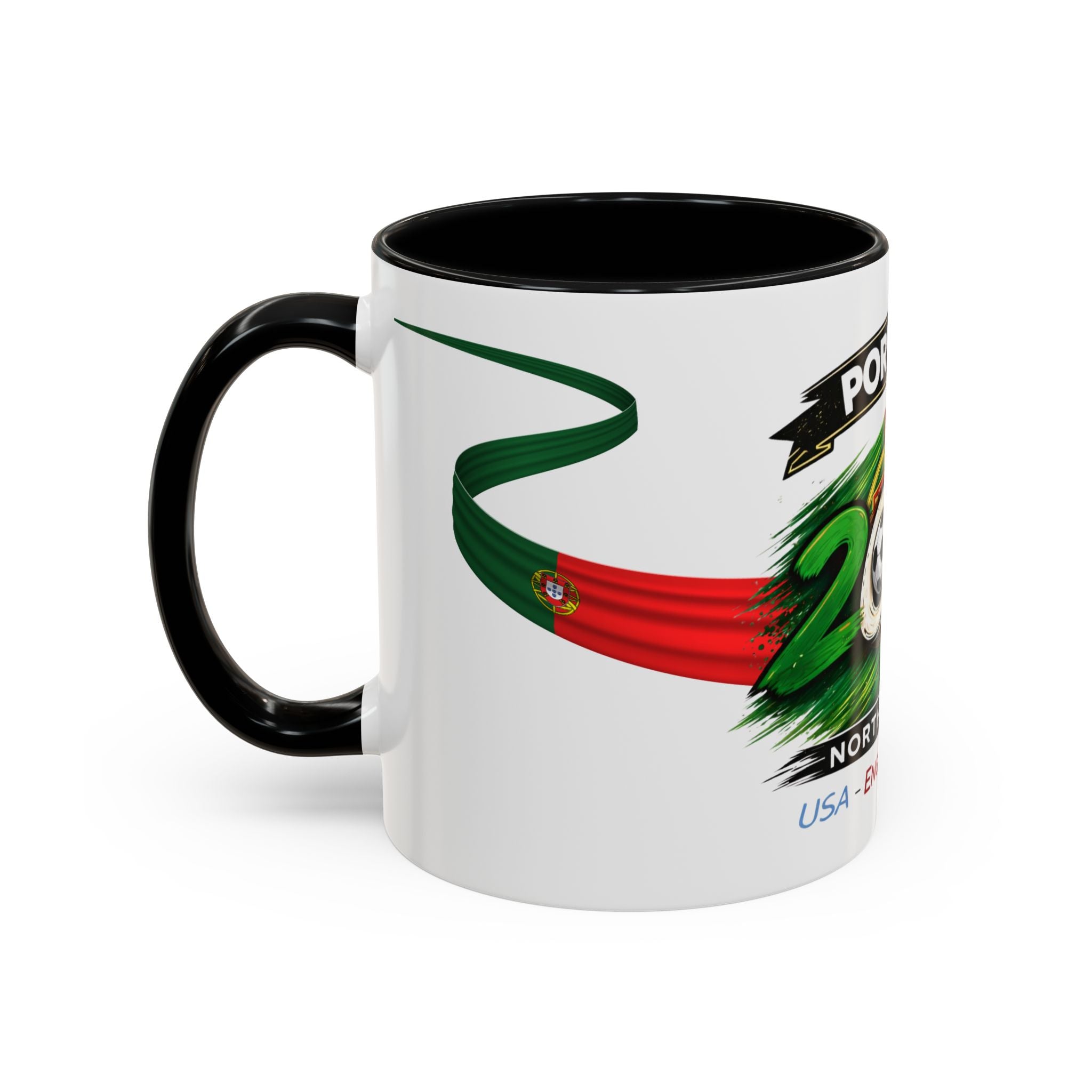 Portugal 2026 Soccer Cup Accent Coffee Mug — USA England Mexico Host Nations