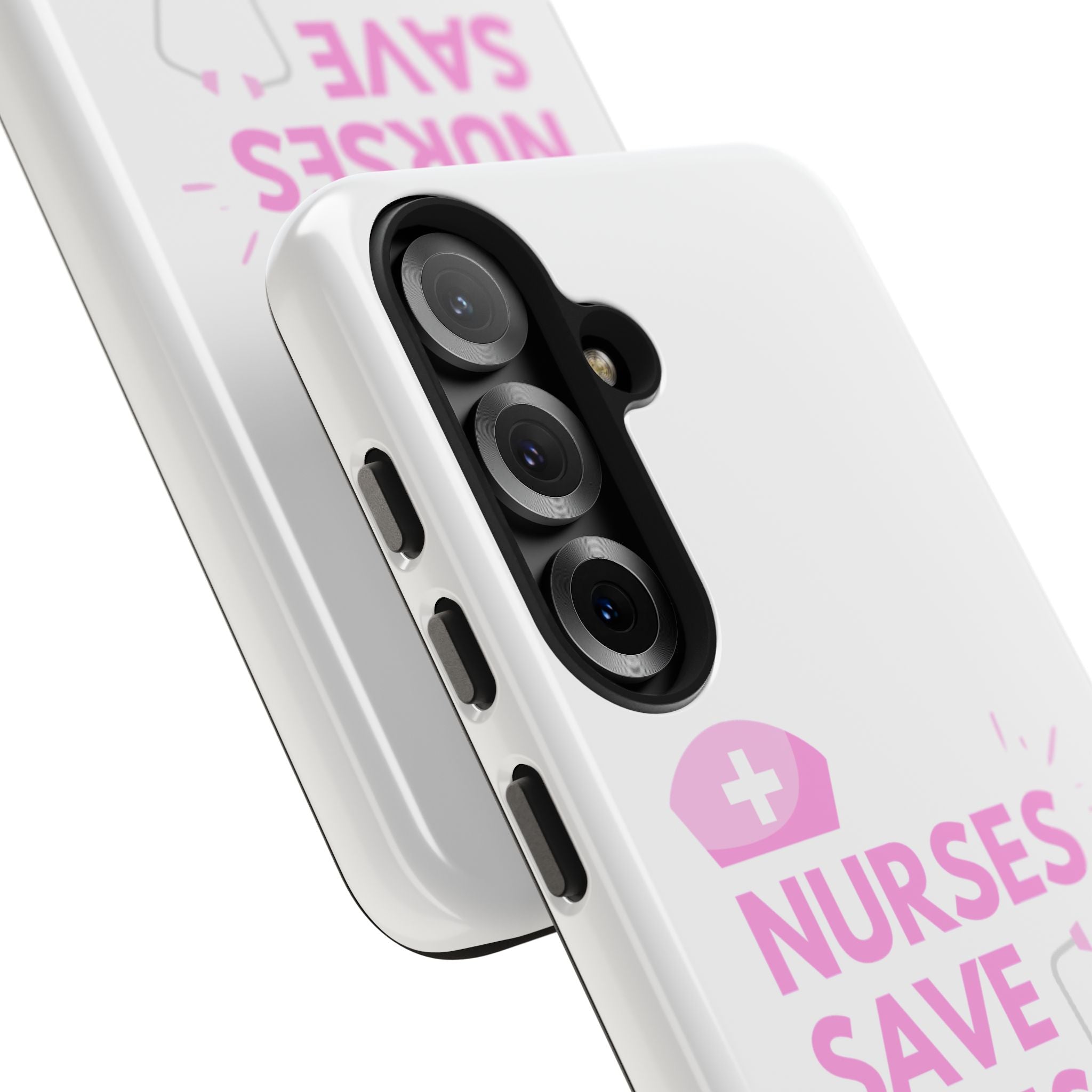 Tough Phone Case — 'Nurses Save Lives' Pink Stethoscope Design