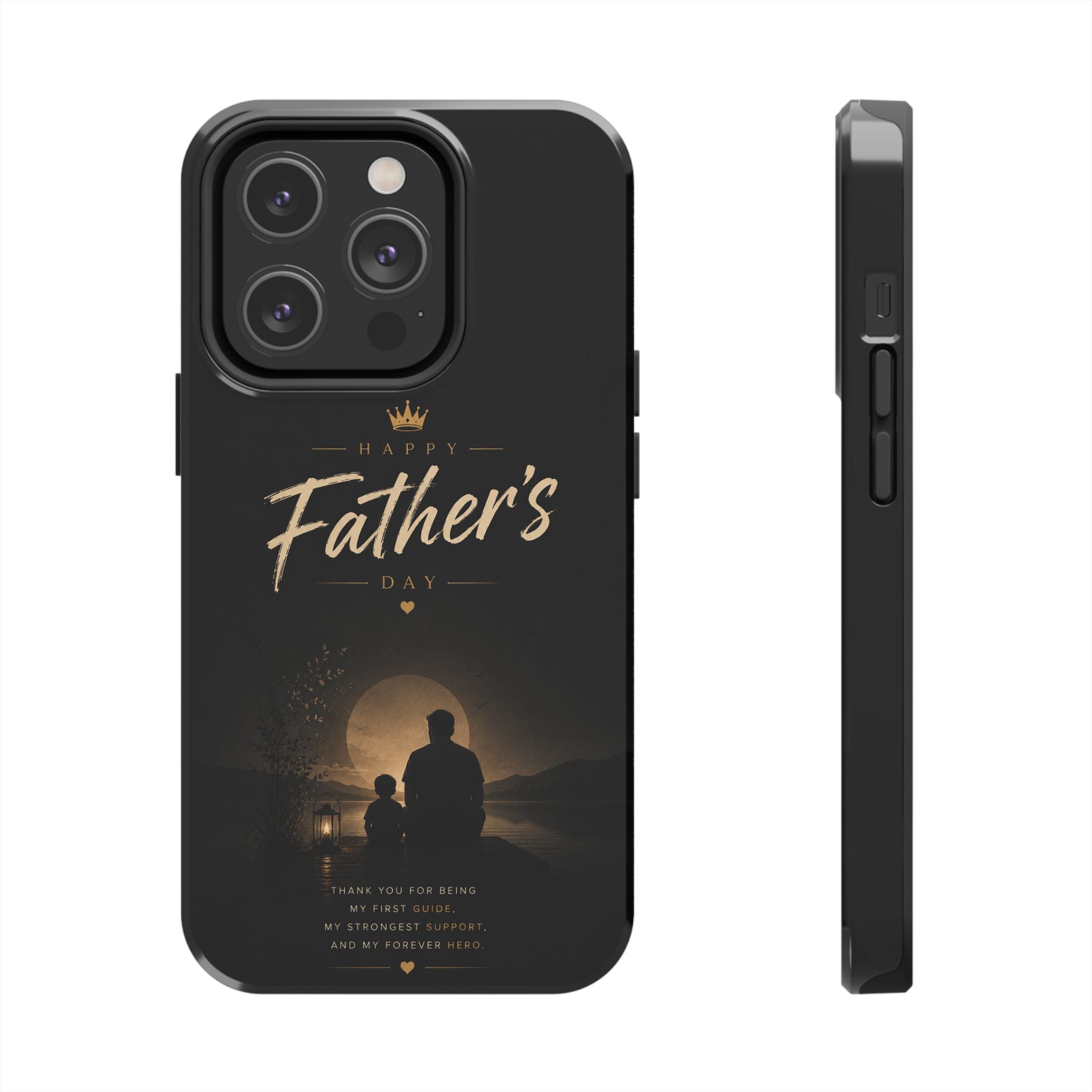 Father's Day Tough Phone Case — 'Happy Father's Day' Silhouette Tribute