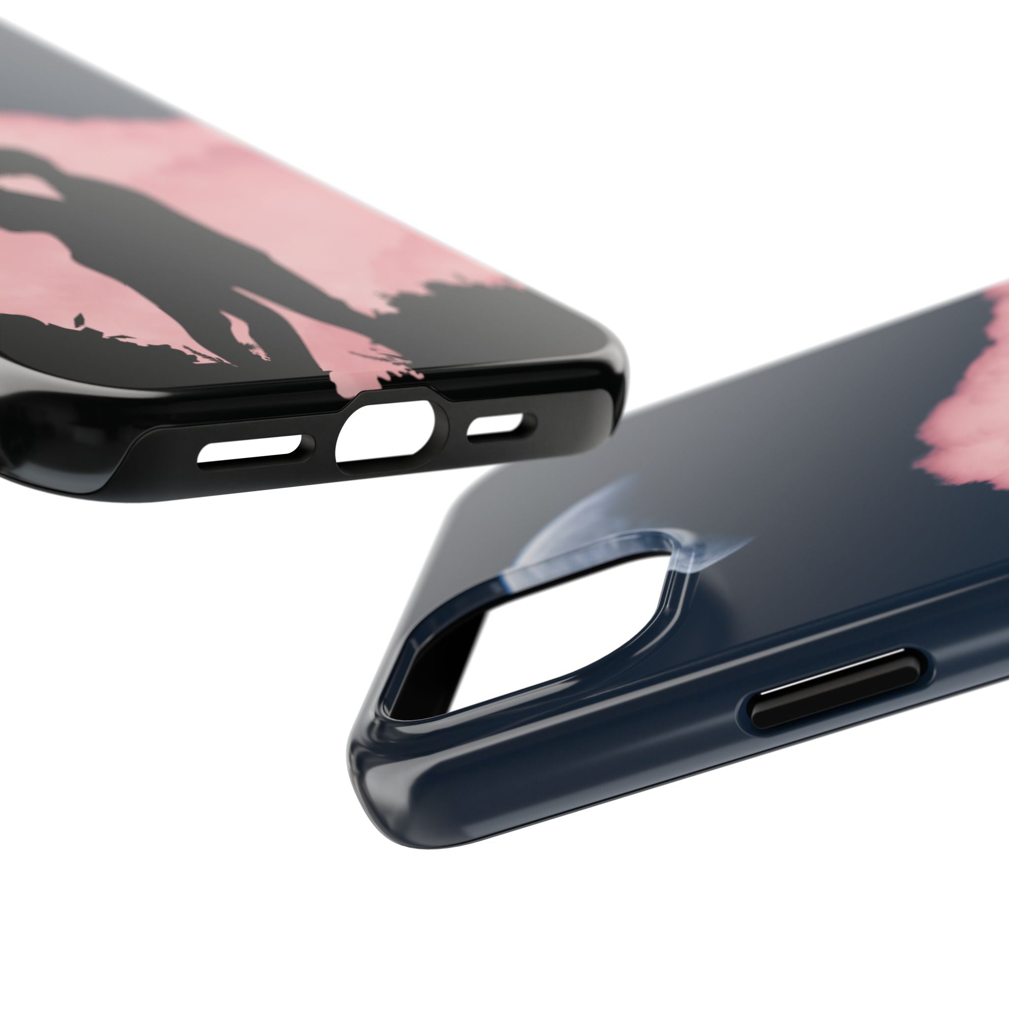 Tough Phone Case — Romantic Couple Silhouette with Moon & Pink Cloud