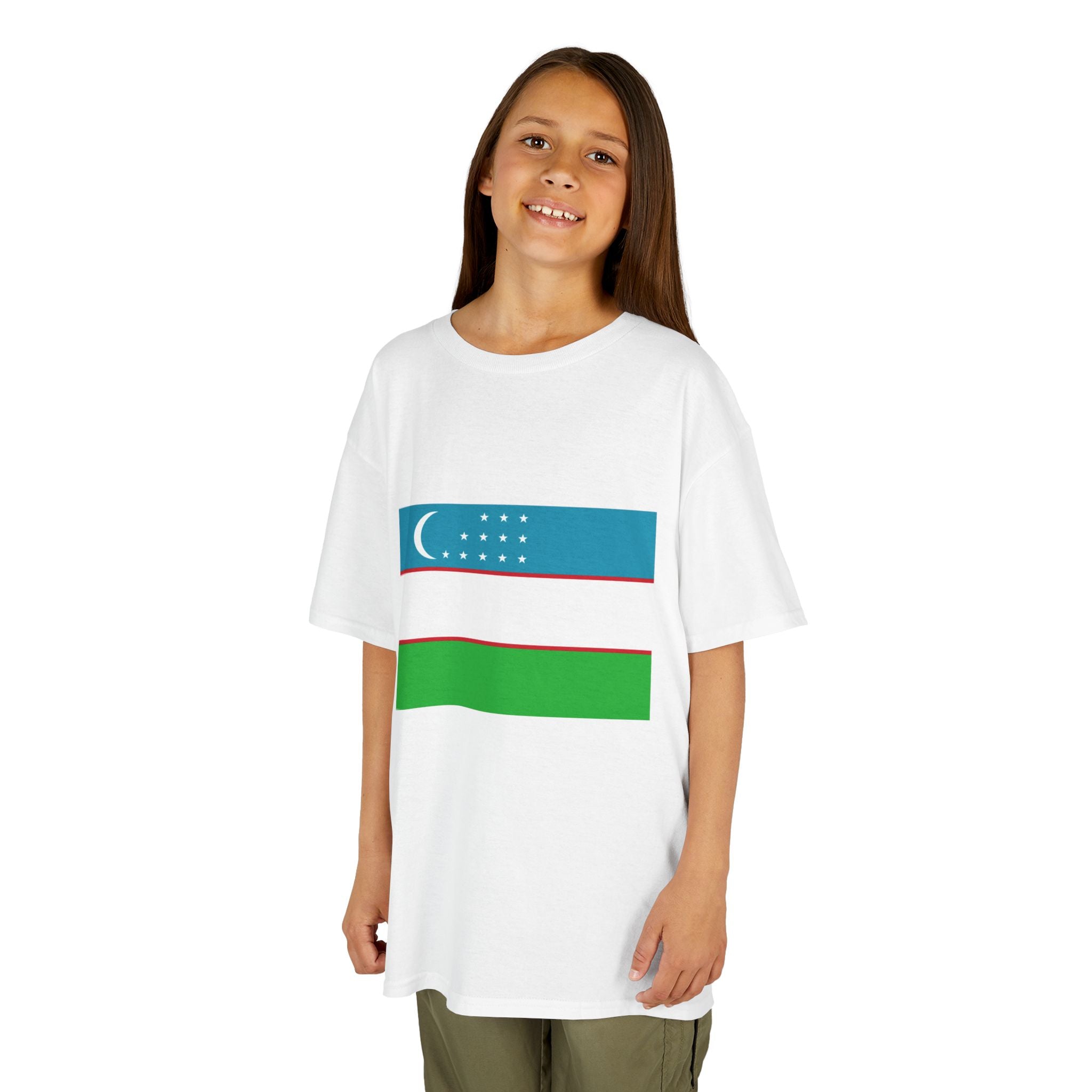 Uzbekistan Kids Tee — Uzbekistan Flag & Trophy Football Cup Shirt