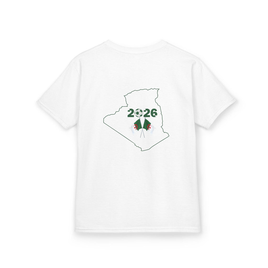 Algeria Flag Kids Tee — 2026 Map & Crescent Soccer Pride Shirt
