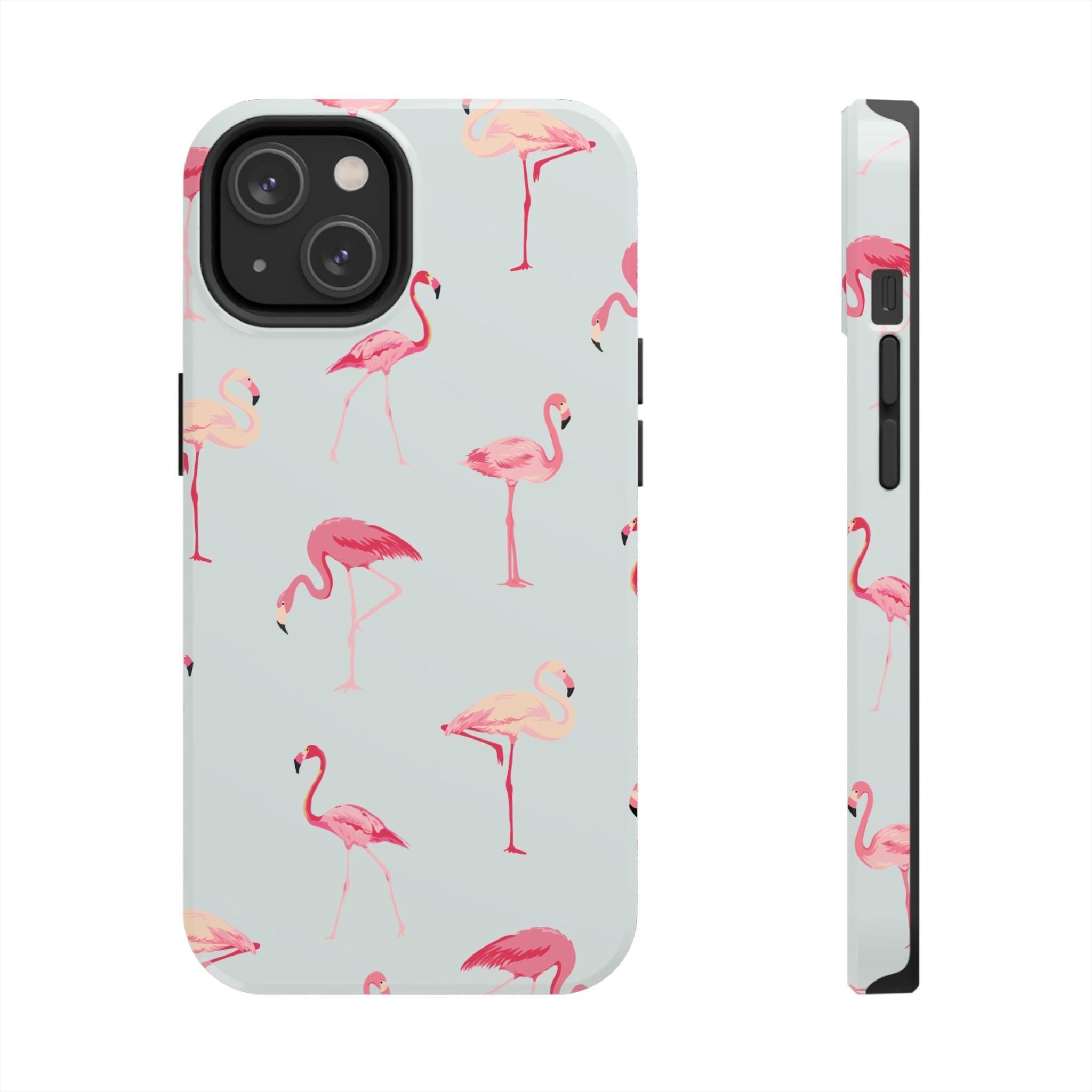 Flamingo Pattern Tough Phone Case — Cute Pink Birds Protective Phone Cover