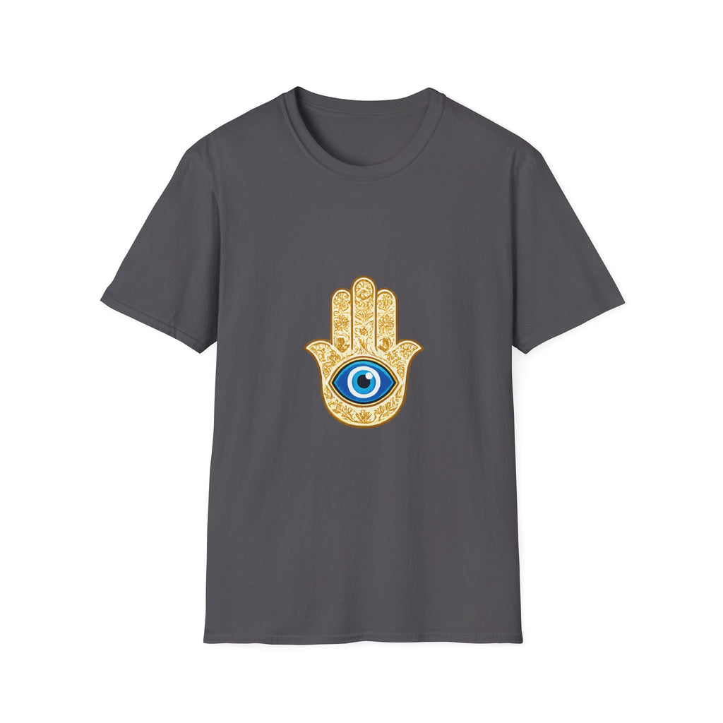 Hamsa Hand T-Shirt with Blue Evil Eye — Protective Spiritual Symbol Tee