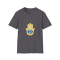 Hamsa Hand T-Shirt with Blue Evil Eye — Protective Spiritual Symbol Tee