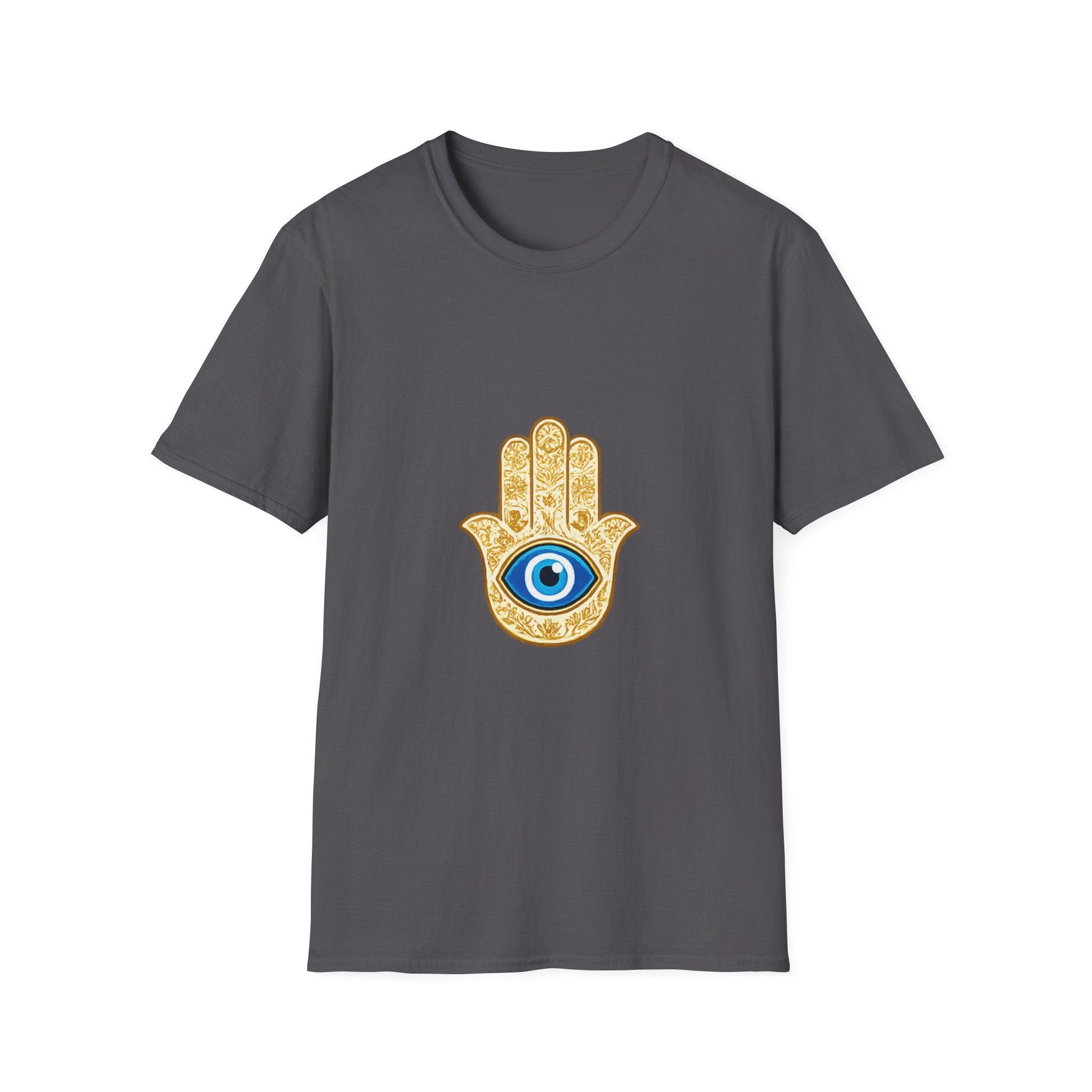Hamsa Hand T-Shirt with Blue Evil Eye — Protective Spiritual Symbol Tee