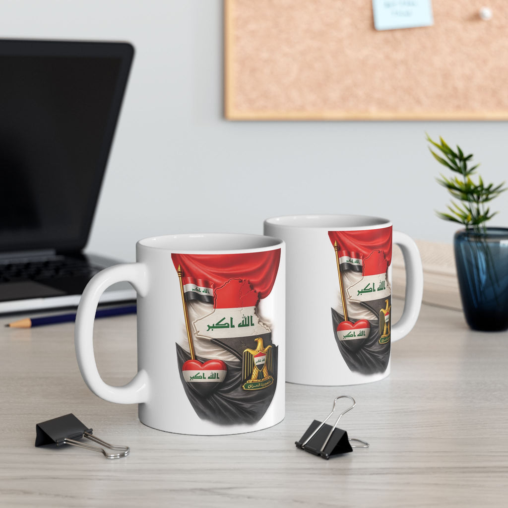 Iraq Crest Ceramic Mug – Coat of Arms Coffee Mug (11oz & 15oz)