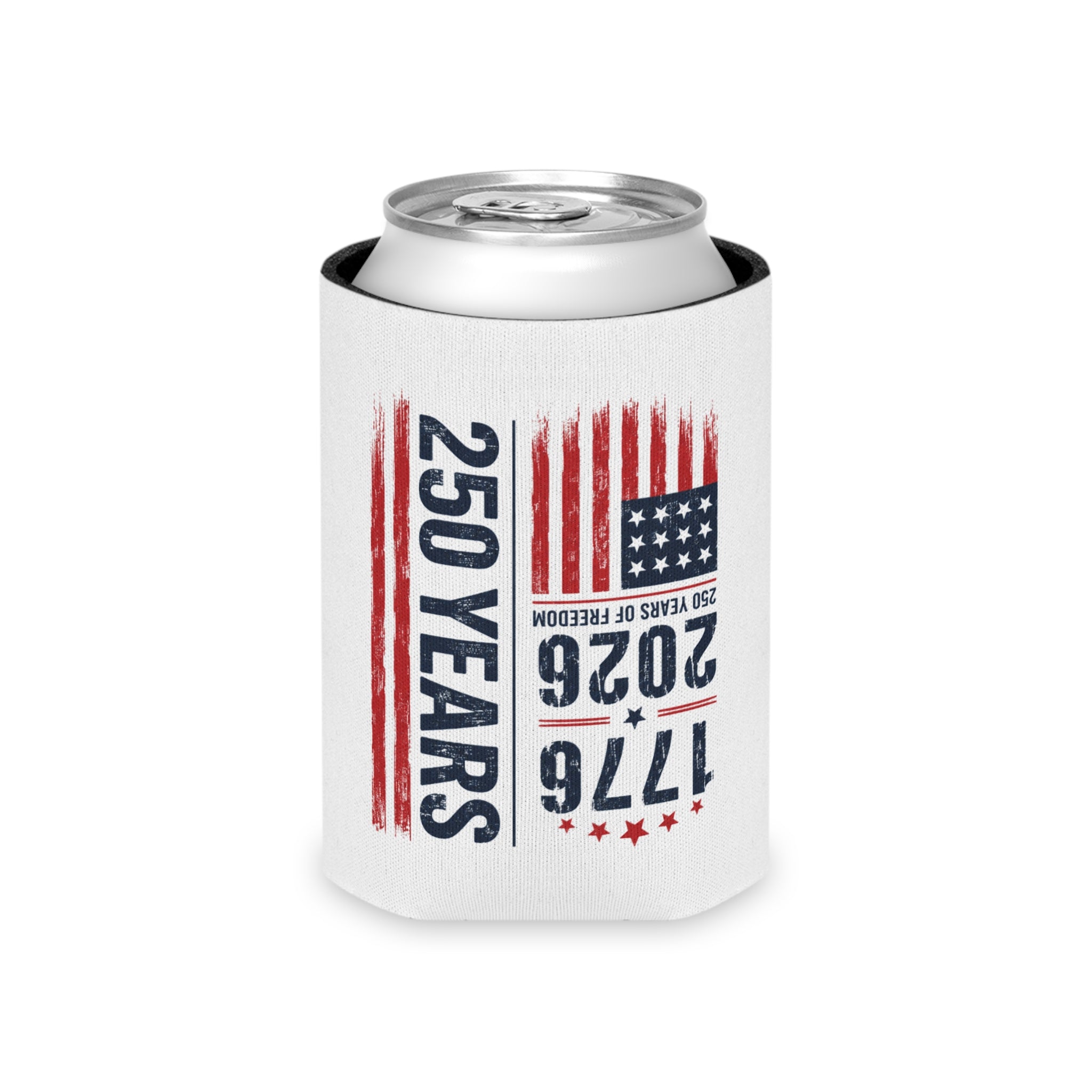 250 Years Patriotic Can Cooler – 1776–2026 USA Flag Anniversary
