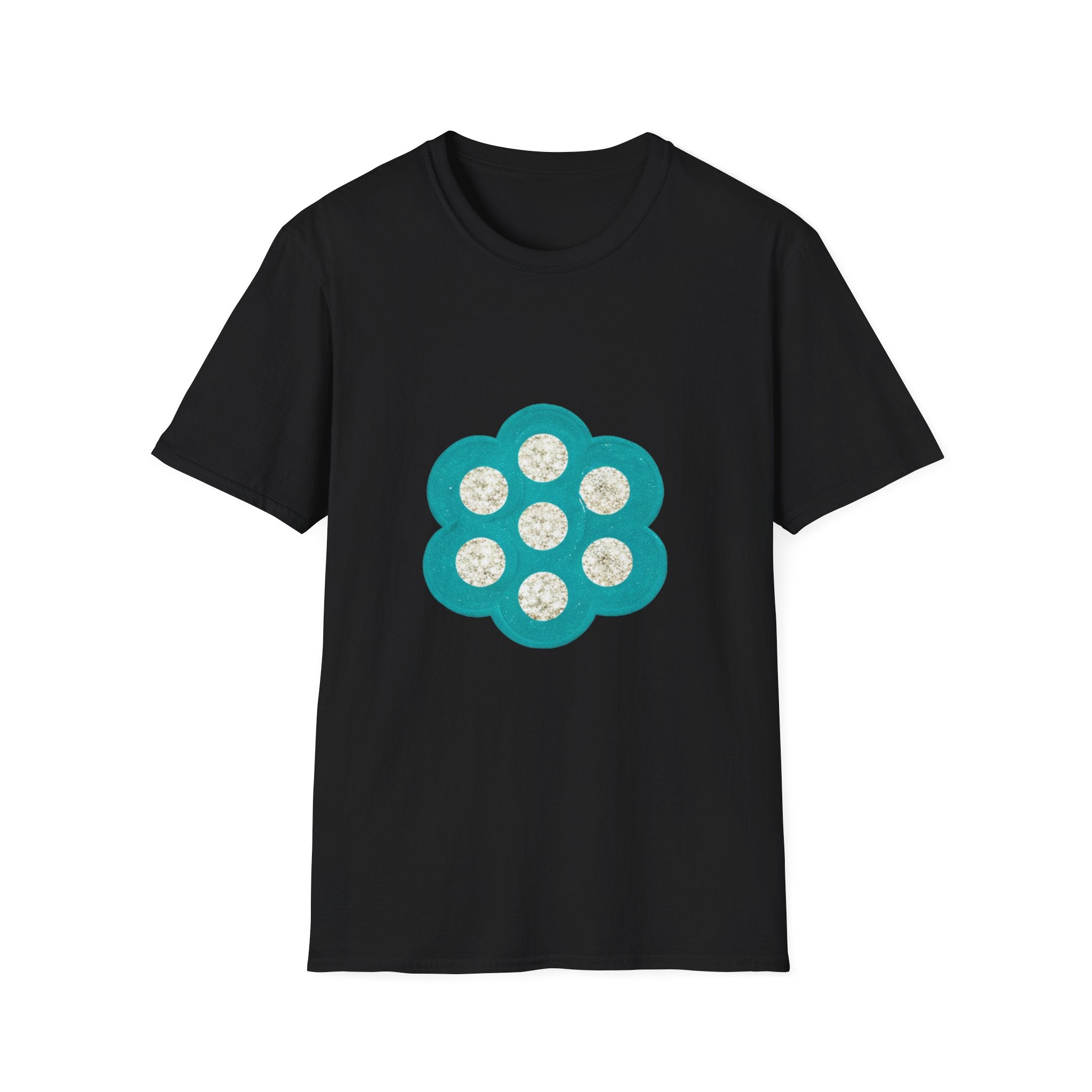 Teal Floral Honeycomb Graphic T-Shirt