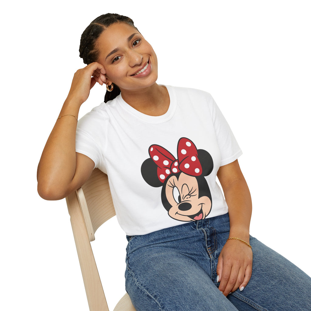 Minnie Mouse Winking Tee - Cute Retro Cartoon Graphic T-Shirt