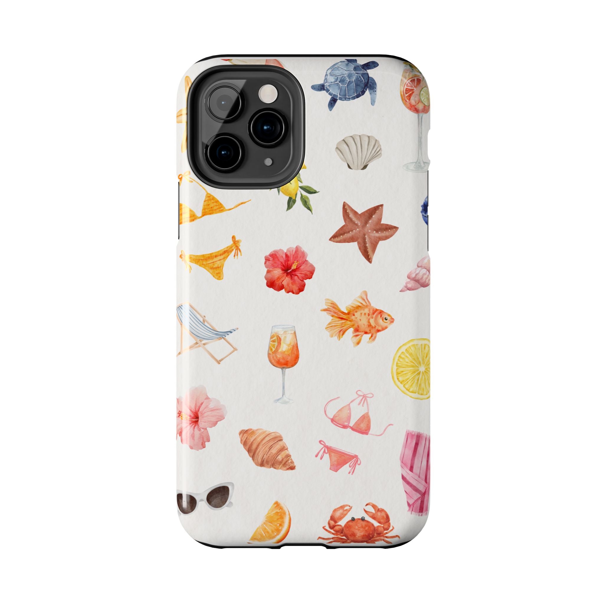 Summer Seashells Pattern Tough Phone Case — Beach Vacation Phone Cover
