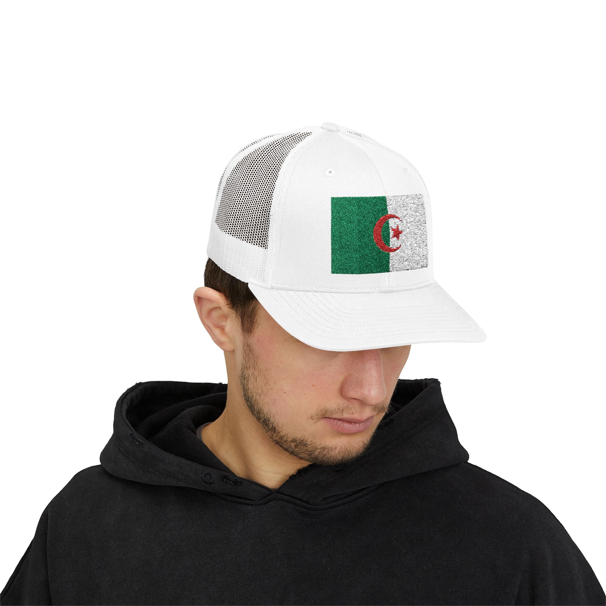 Algeria Flag Trucker Cap – Glitter Patch Snapback Hat