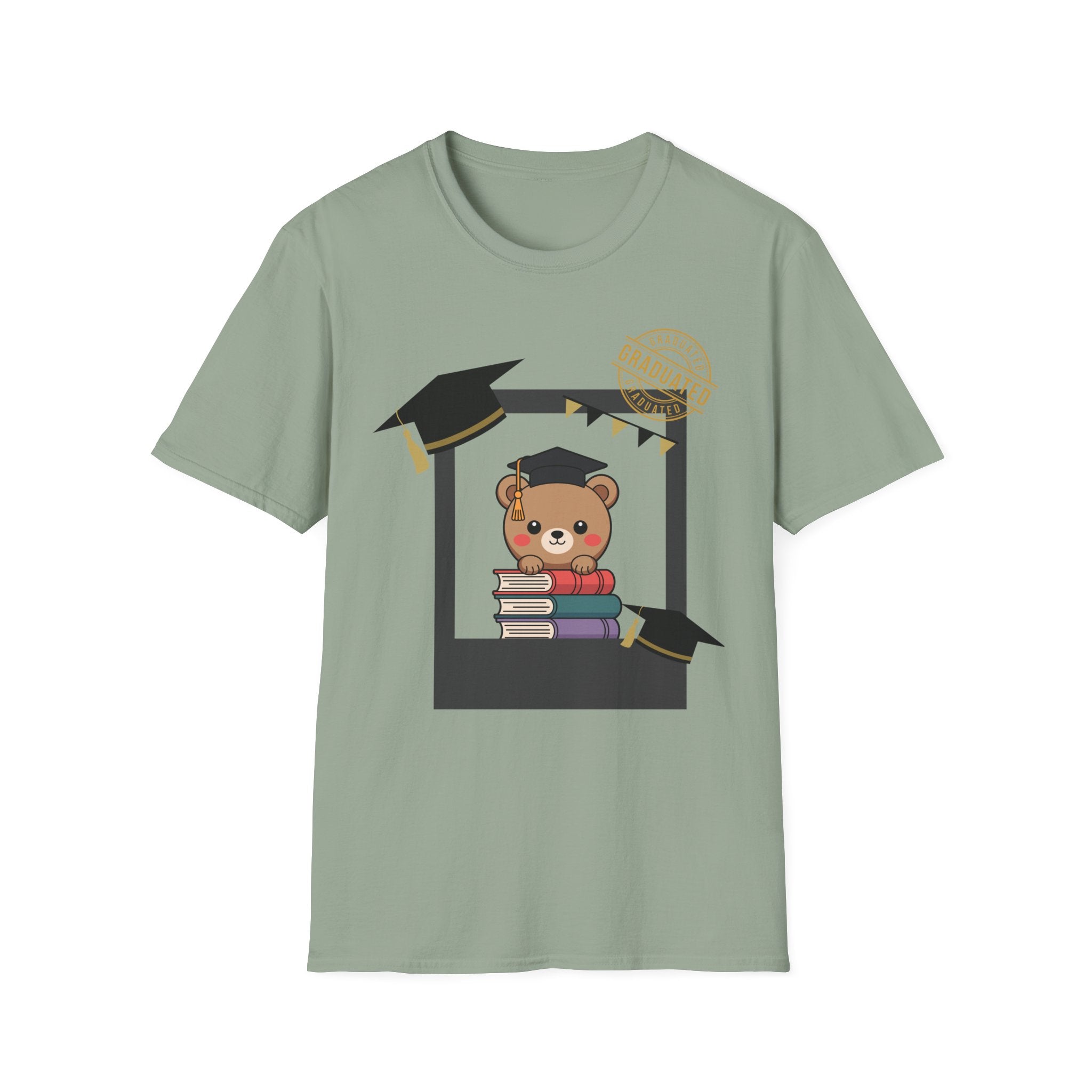 Graduation Bear T-Shirt — Cute Cap & Books Grad Tee for Kids