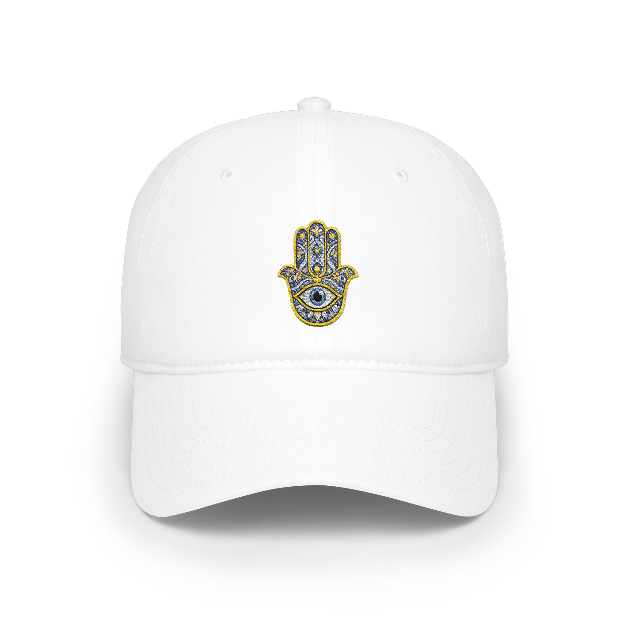 Hamsa Hand Embroidered Baseball Cap — Protective Eye Dad Hat