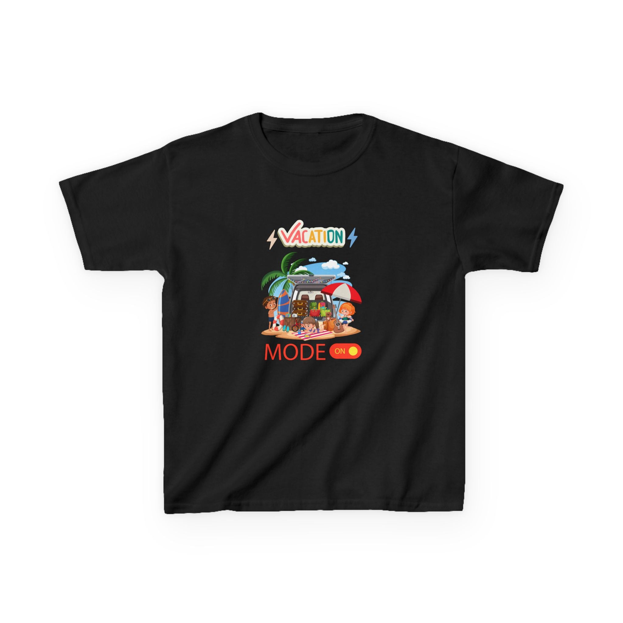 Kids Tee — "Vacation Mode" Beach Graphic Shirt