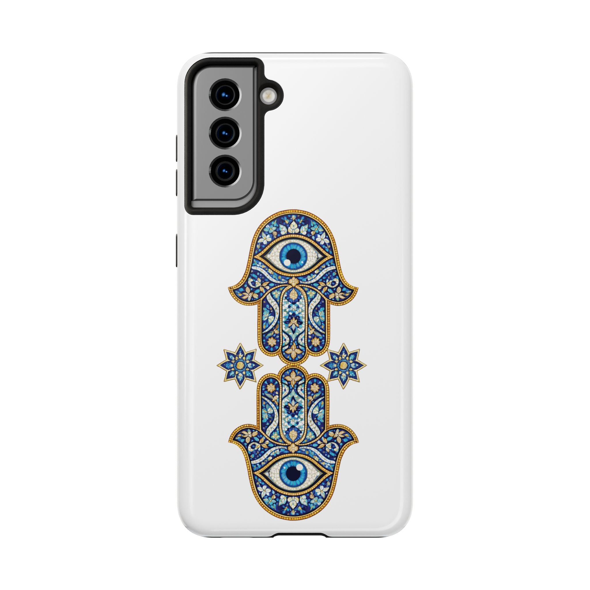 Hamsa Eye Tough Phone Case — Blue Mosaic Protective Phone Cover