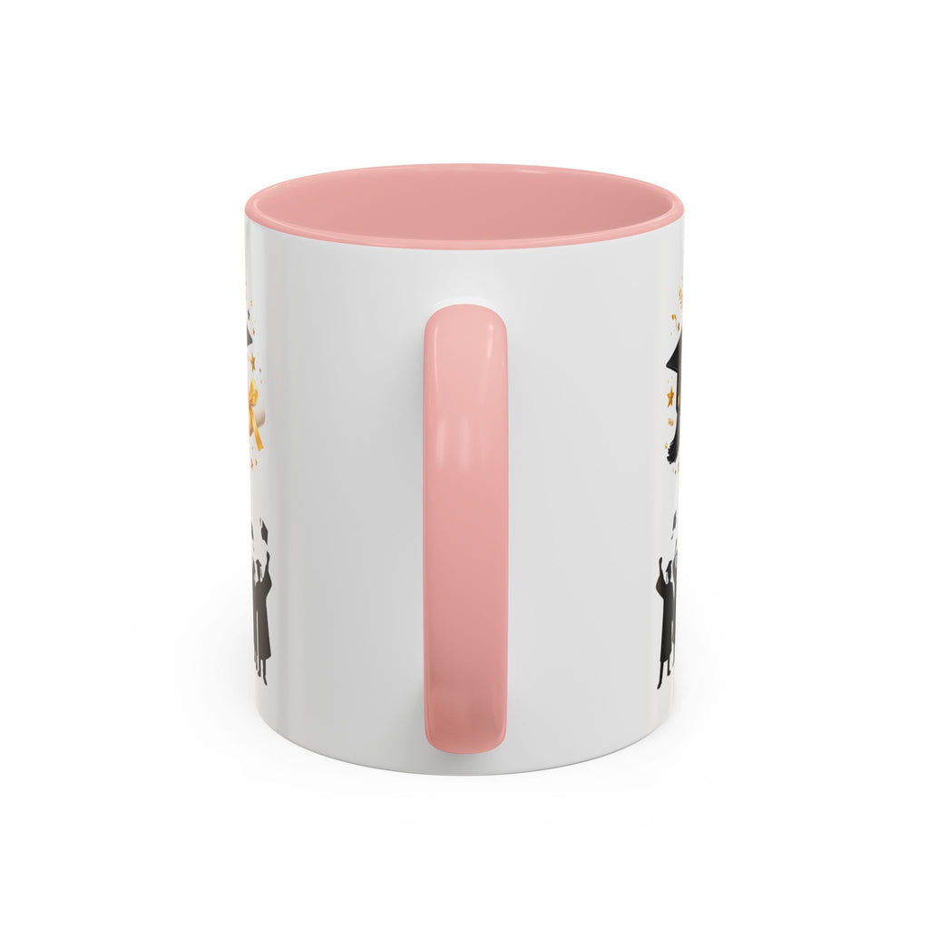 Graduation Celebration Coffee Mug — Cap, Diploma & Tossed Caps Design